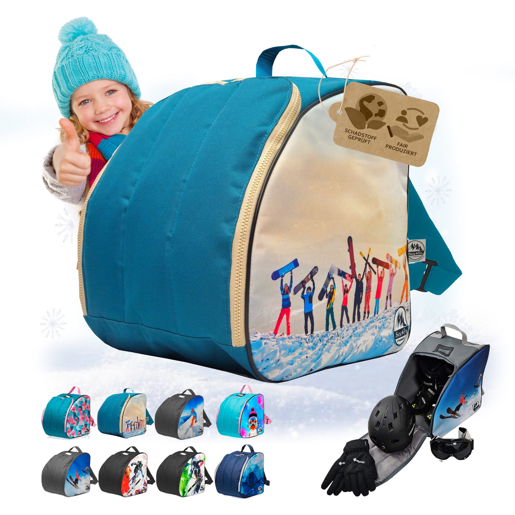 Skitasche Kinder Skischuhtasche Skistiefeltasche integrierte Standfläche
