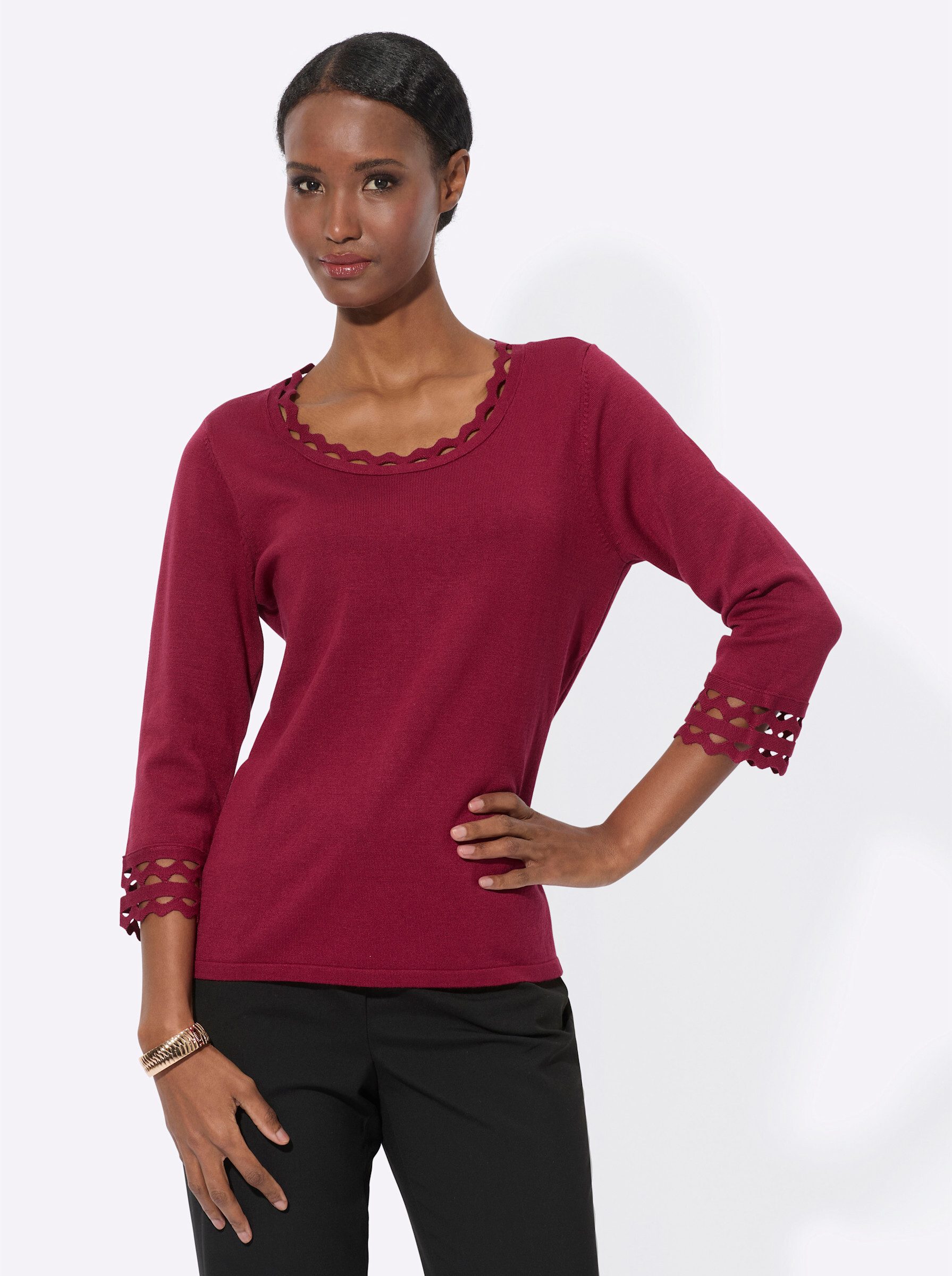 Strickpullover 3/4 Arm-Pullover