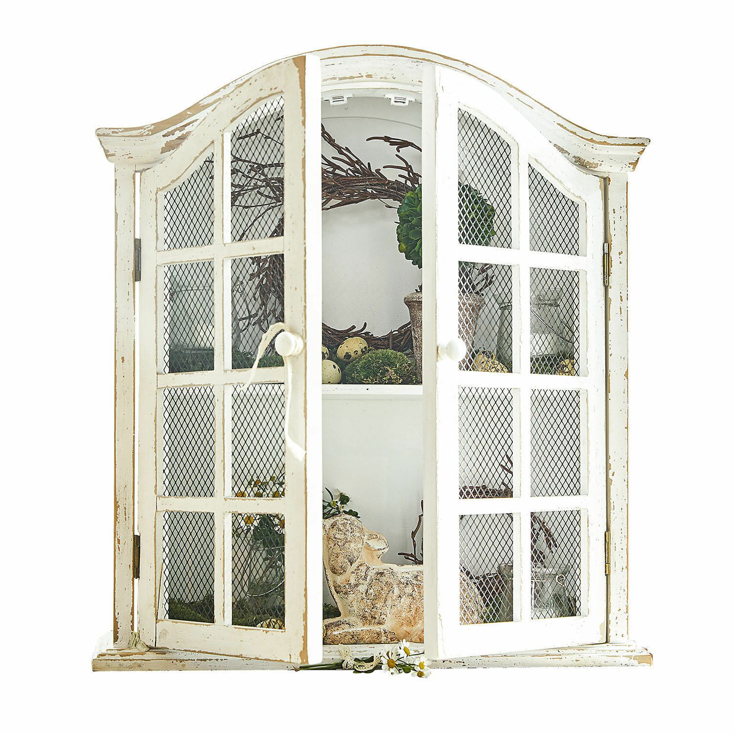 Mirabeau Wandregal Wandschrank Monthelie antikweiß