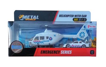 Modellauto Hubschrauber mit Auto Feuerwehr Polizei Ambulance Einsatzfahrzeug Modell Helicopter Spielzeugauto Spielzeug Geschenk Kinder 83 (Polizei-Weiss)