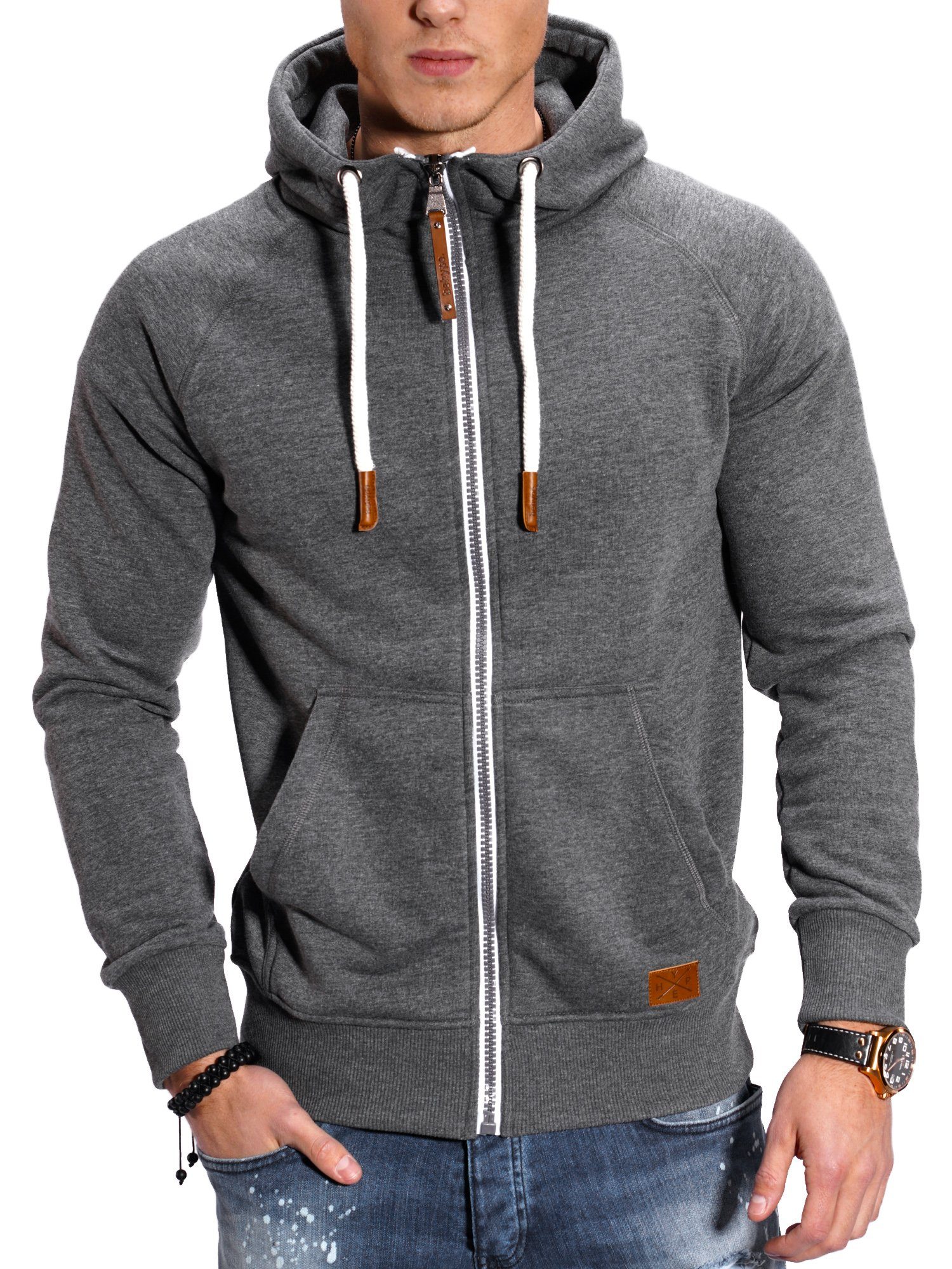 behype Sweatjacke BHTANSER mit praktischem Kordelzug günstig online kaufen