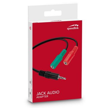 Speedlink Headset-Adapter Y Splitter Konverter Audio Video-Adapter 3,5-mm-Klinke zu 3,5mm Klinke, 1 cm, 2x 3,5mm Klinken-Kupplung zu 3,5mm Klinke-Stecker Adapter Headset