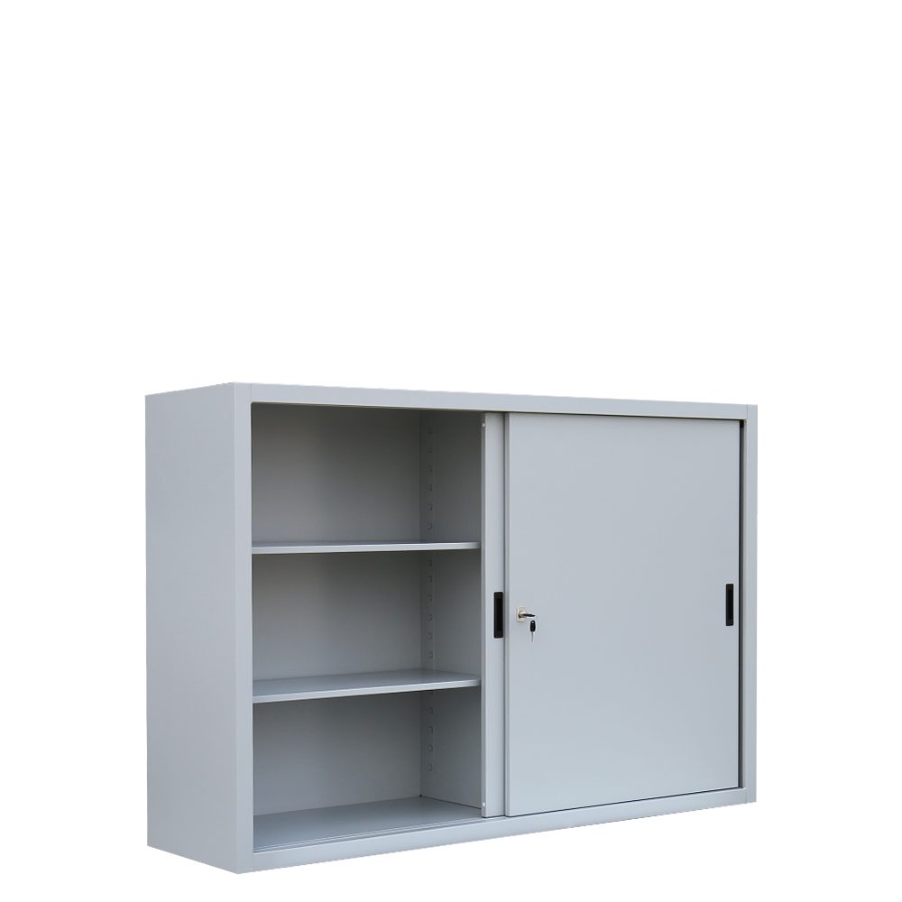 Steelboxx Schiebetürenschrank Aktenschrank Sideboard aus Stahl 1090 x 1600 x 450 mm (1-St) komplett montiert