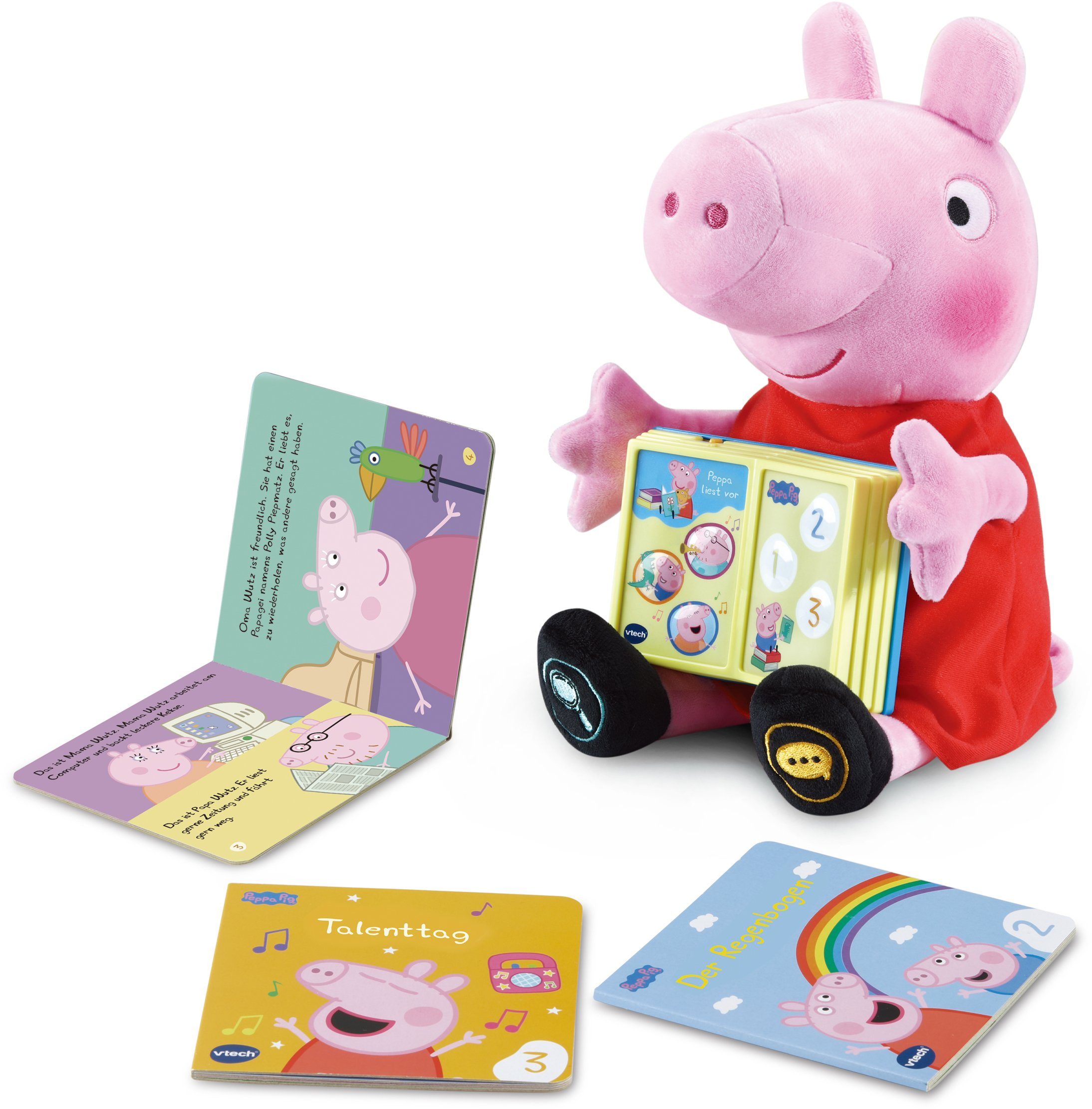 Vtech® Kuscheltier Peppa mit vor, liest Soundeffekten