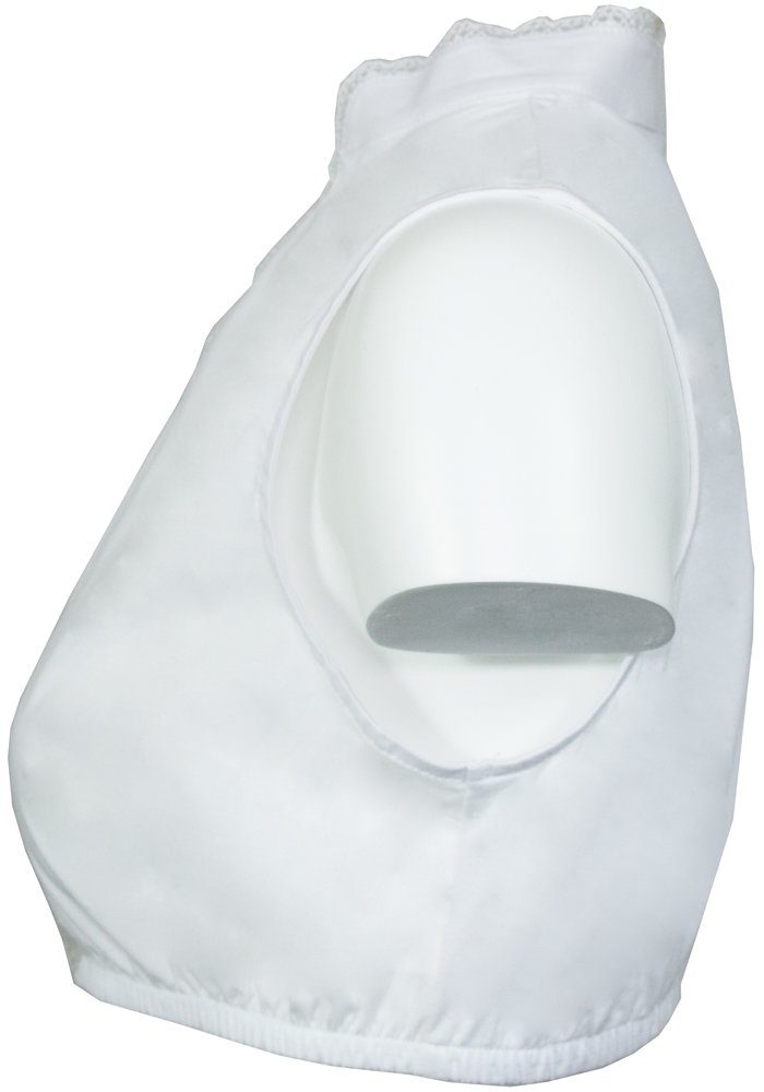 Bergweiss Trachten Dirndlbluse Ärmellose Damen Bluse Kadira mit Stehkragen und Knopfleiste - Weiß