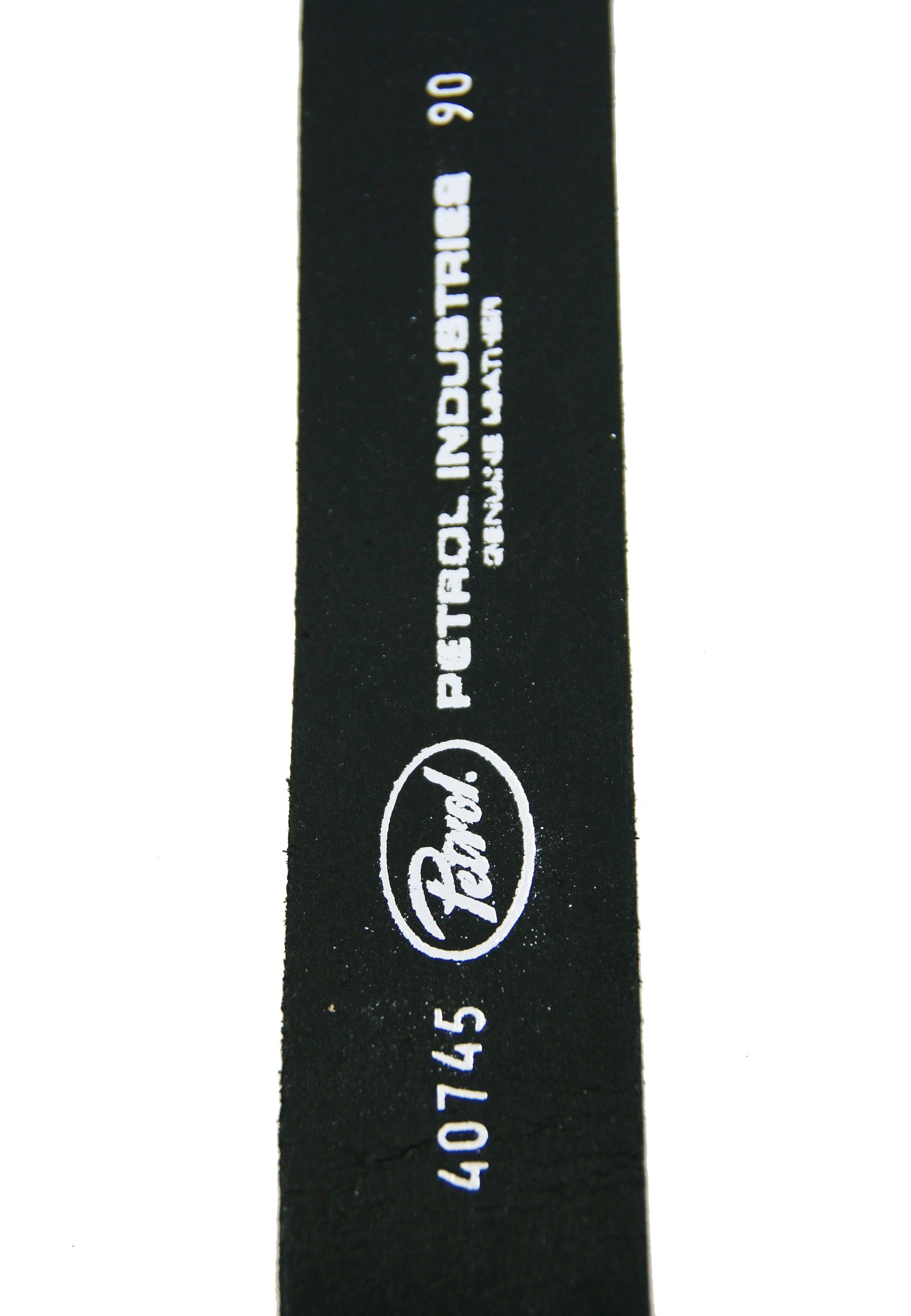 Petrol Industries Ledergürtel schwarz mit hochwertiger Dornschließe