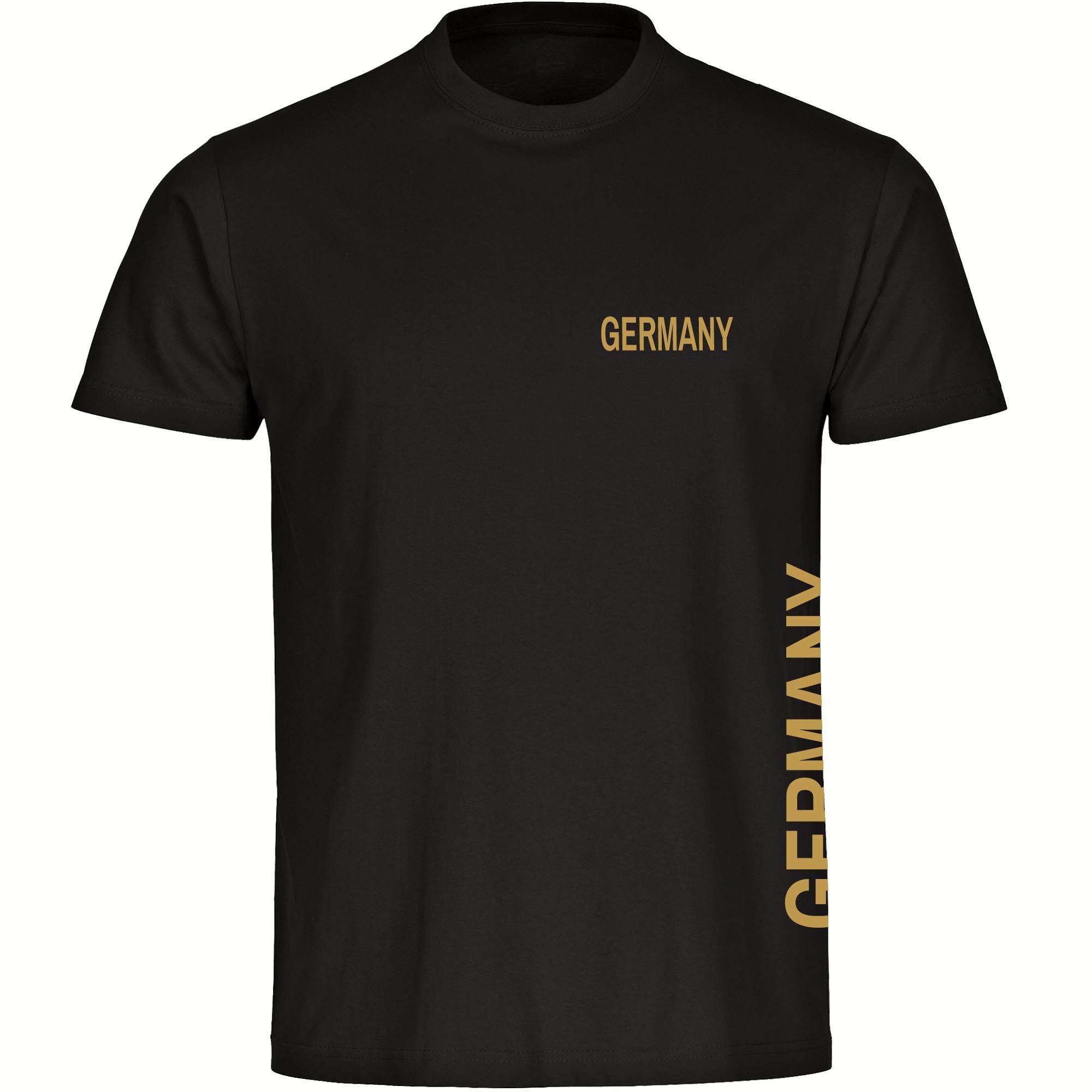 multifanshop T-Shirt Herren Germany - Brust & Seite Gold - Männer