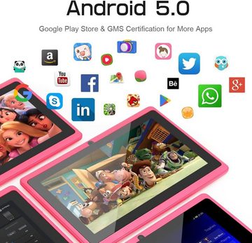 Haehne A33 Quad-Core-Prozessor, 1 GB RAM Tablet (7", 8 GB, Android 5.0 Lollipop, mit Dualkameras, WLAN, Bluetooth, für erwachsene Kinder)