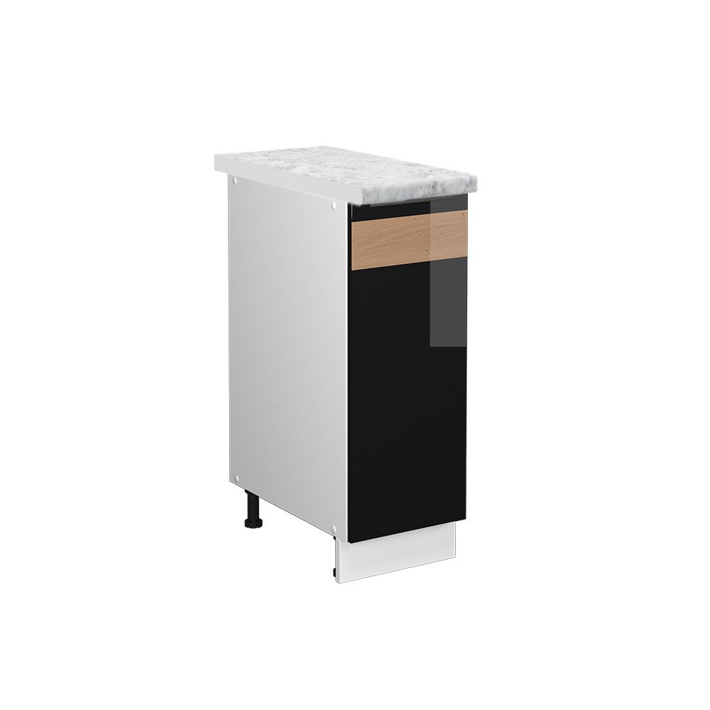 Vicco Apothekerschrank Fame-Line, Schwarz Eiche hochglanz/Weiß, günstig online kaufen