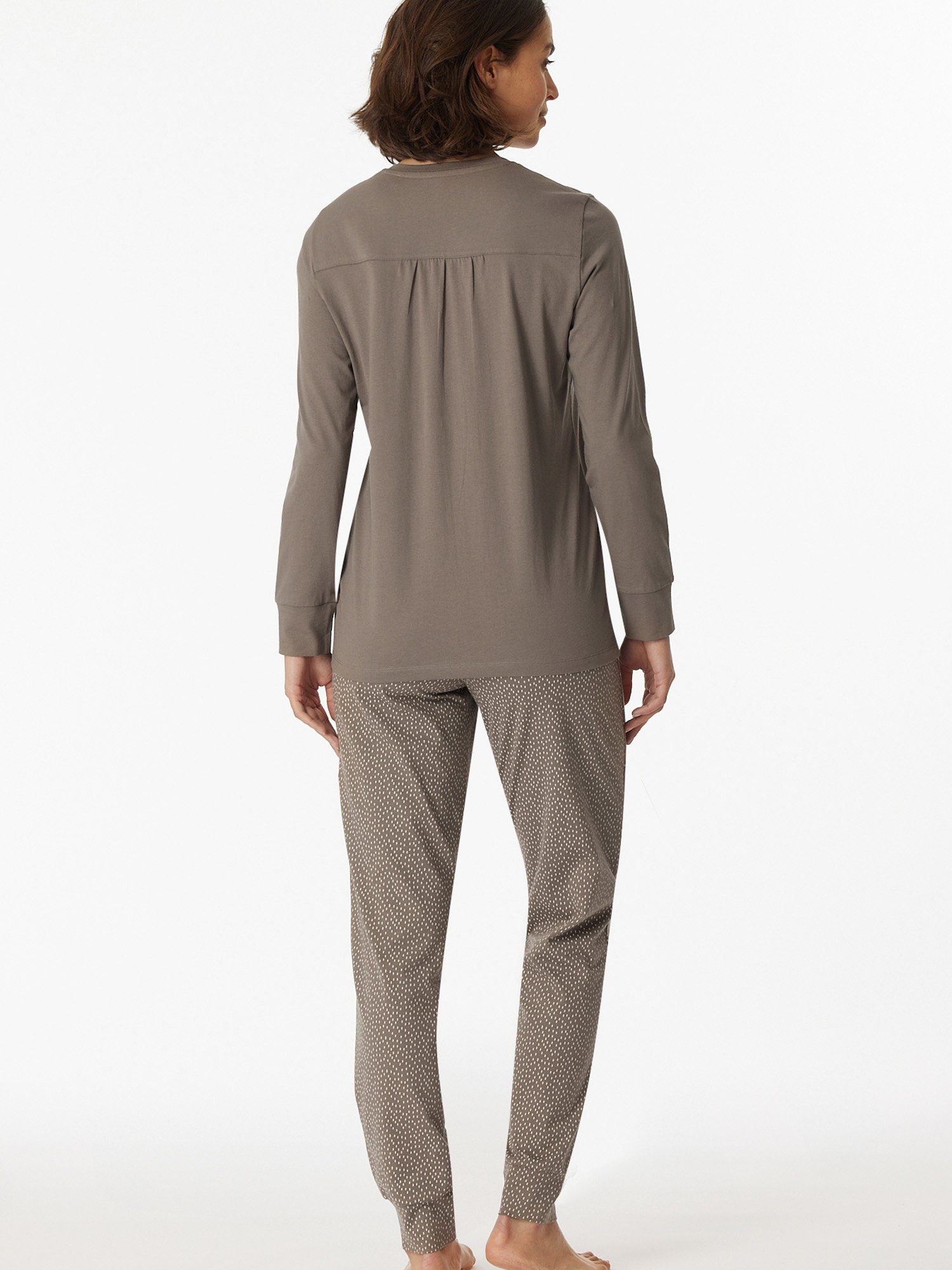 Frauen Schlafanzug taupe Schiesser Comfort Damen Essentials