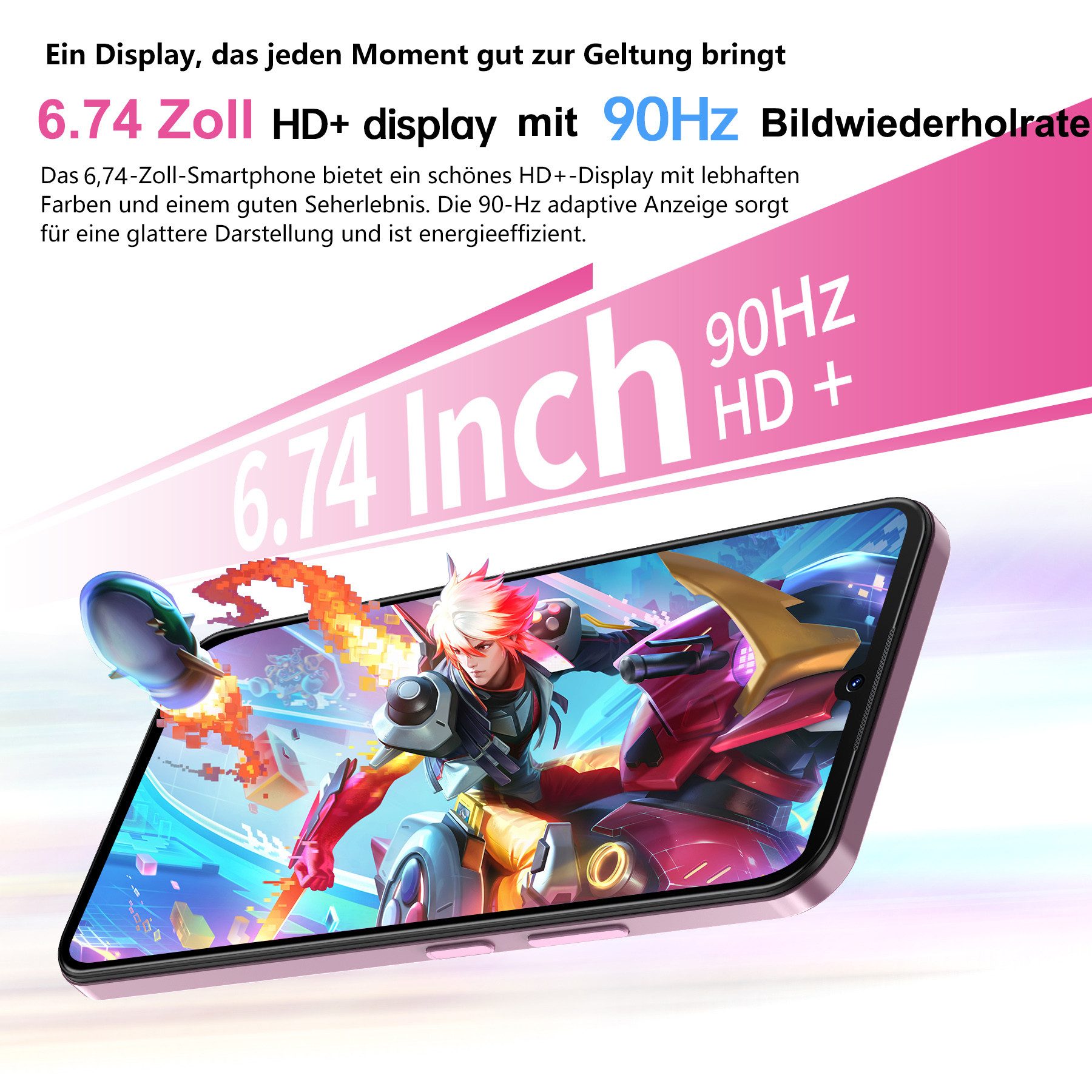 Cubot A30 6GB RAM + 128GB ROM, Android 14 Smartphone (17,14 cm/6.74 Zoll, 128 GB Speicherplatz, 48 MP Kamera, 5000mAh, 48MP+16MP, Dual SIM/ OTG/ GPS/ Face ID)