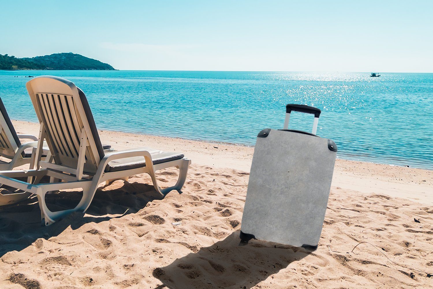 rollen, Beton Trolley, Rollen, - Handgepäckkoffer Reisetasche mit Ferien, Industriell, MuchoWow für 4 - Muster Reisekoffer Handgepäck