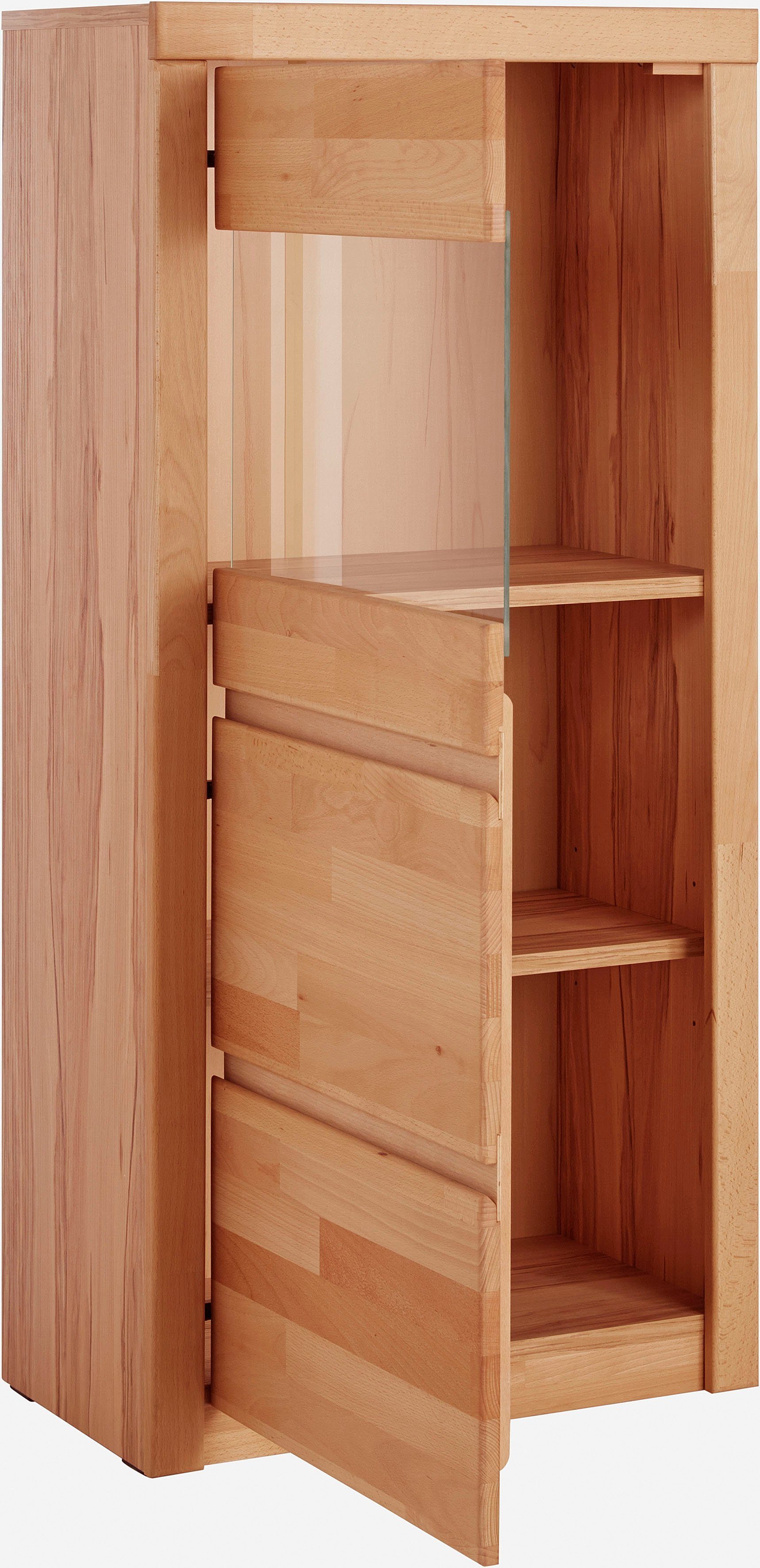 OTTO home Vitrine Silkeborg schöne grifflose Optik, teilmassiv