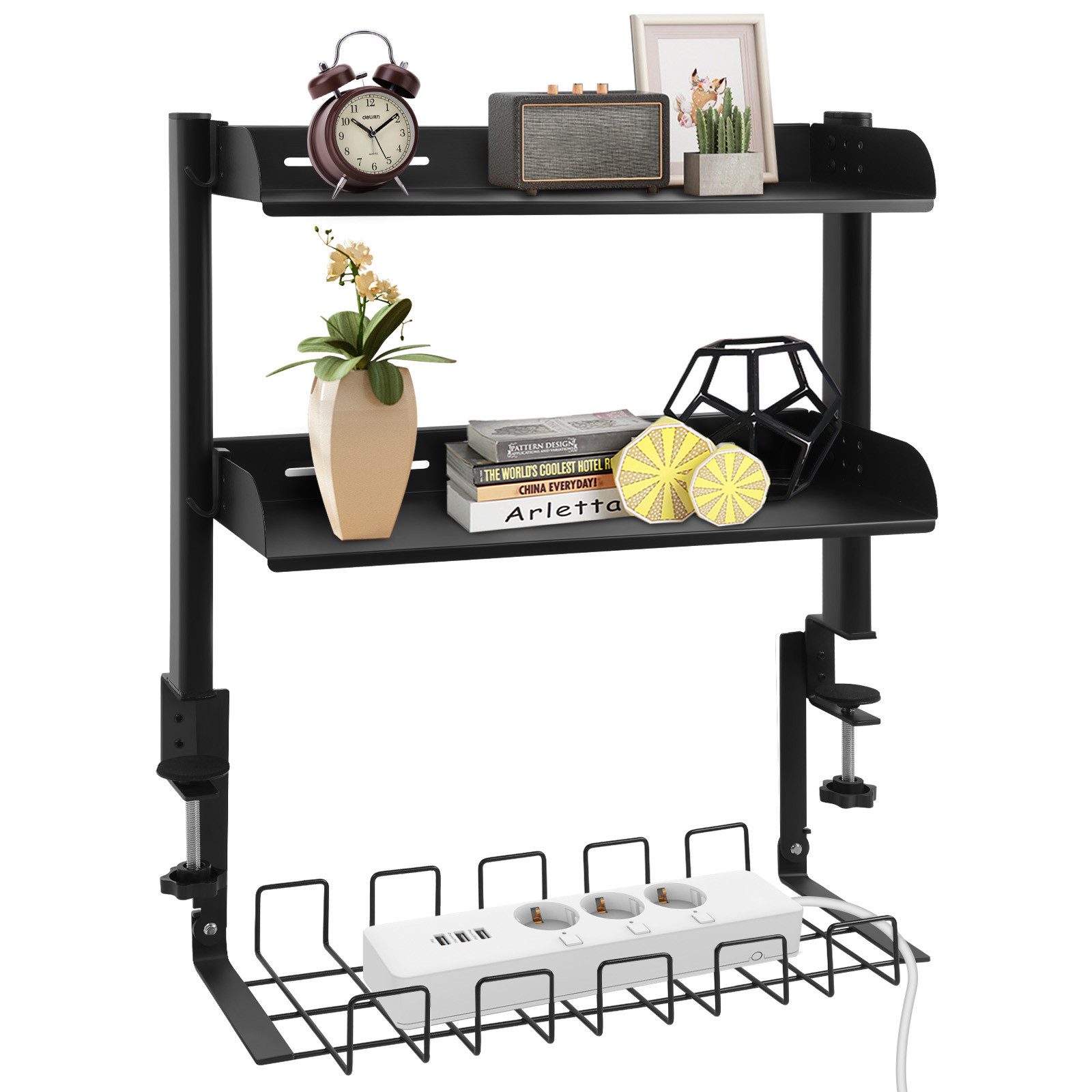 PRIISF Bücherwand Schreibtischregal Tischorganizer Klemmbar Regal Kabelkana günstig online kaufen