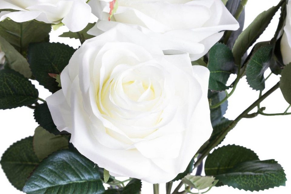 Botanic-Haus, Höhe 45 Rosenbusch Schöner eine Kunstblume Rose, Dijon Vase cm, für Rosenstrauß