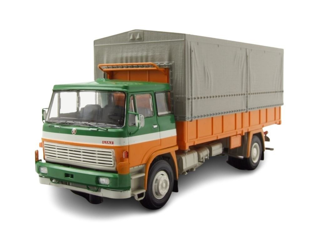 Premium ClassiXXs Modellauto Skoda LIAZ 100.05 Pritsche Plane grün orange, Maßstab 1:43