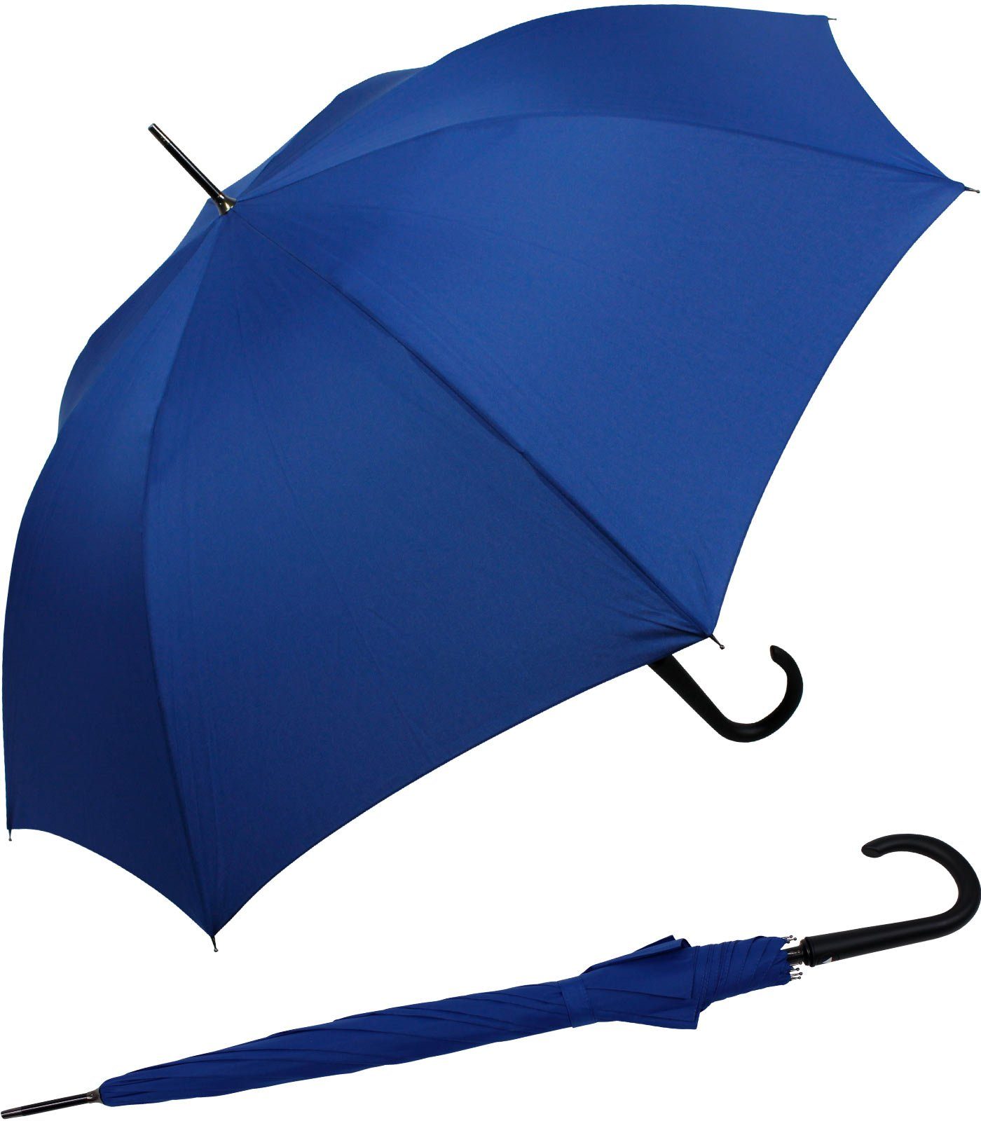 RS-Versand Langregenschirm großer stabiler Regenschirm mit Auf-Automatik, Stahl-Fiberglas-Gestell, integrierter Auslöseknopf royal-blau