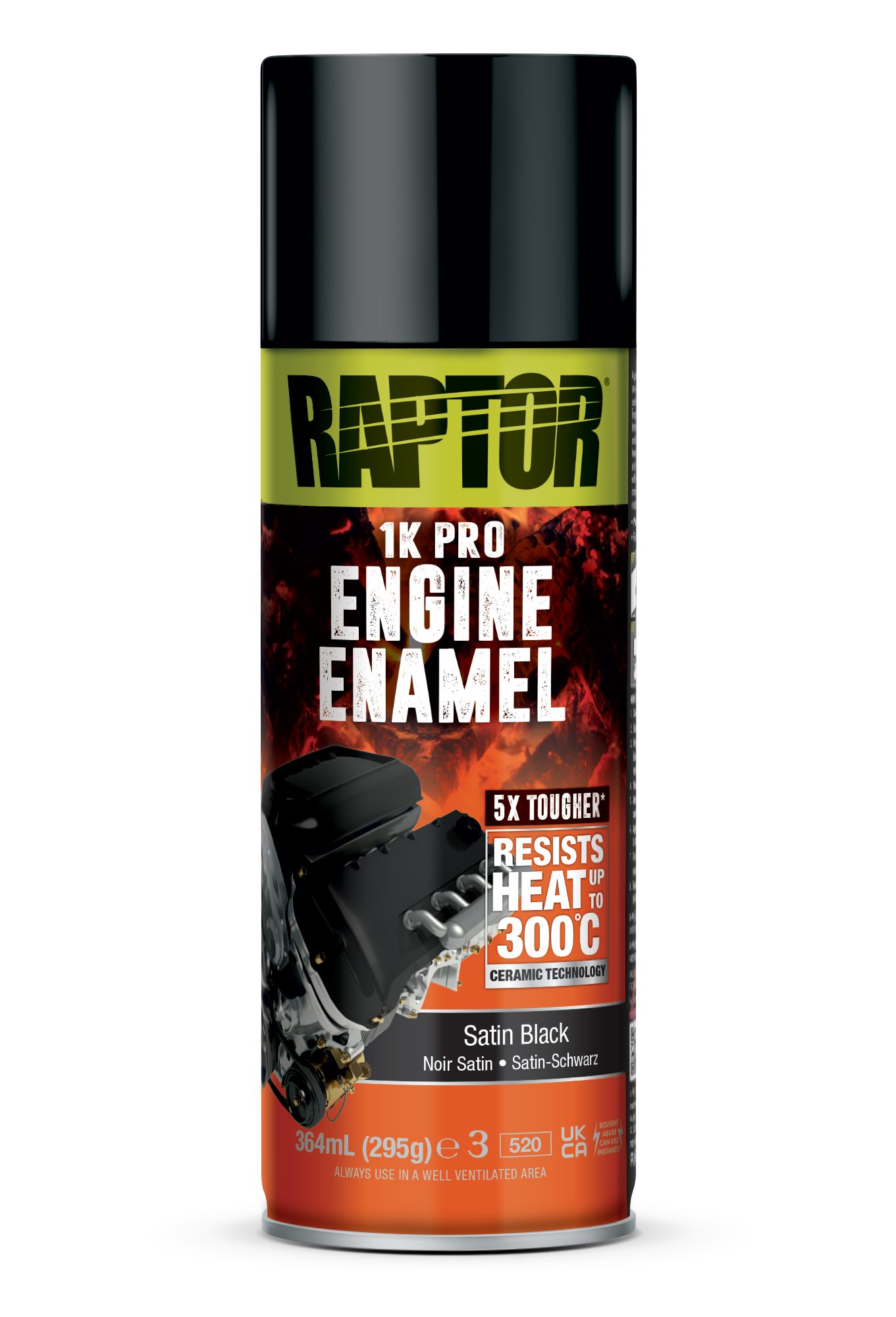 U-POL Sprühlack RAPTOR MOTORLACK - Hitzebeständig bis 300°C - gegen Rost / Korrosion, Hitzebeständig bis 300°C