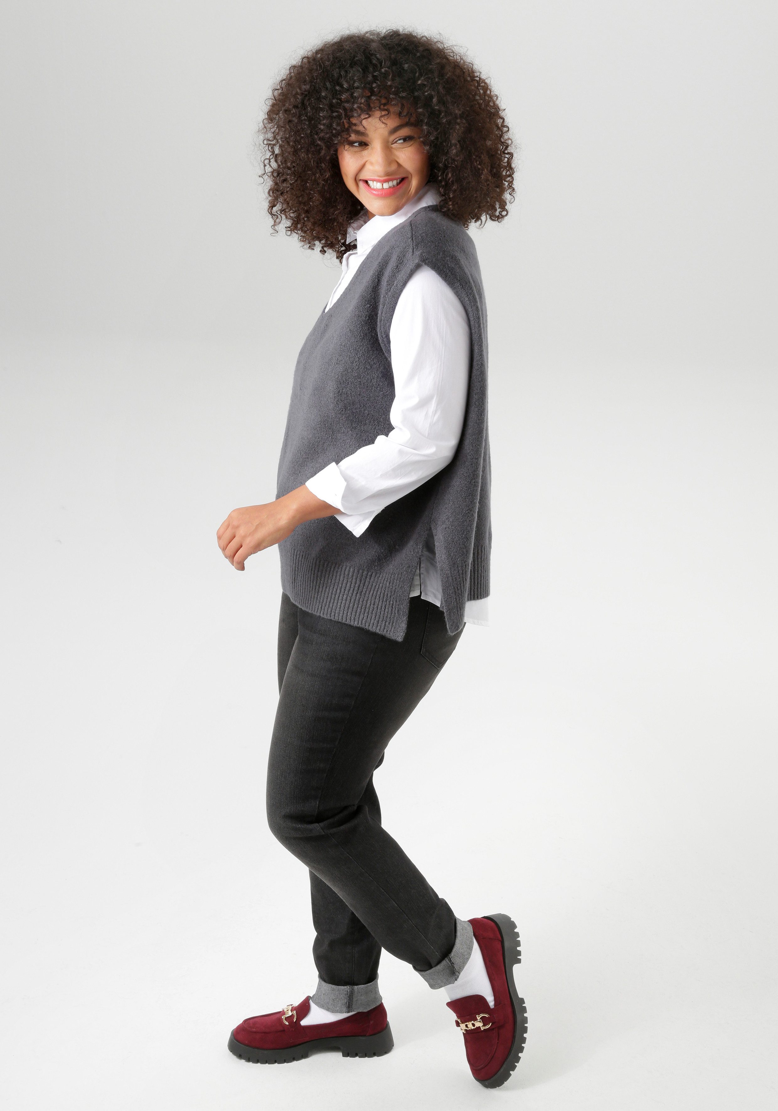 Aniston PLUS Pullunder mit V-Ausschnitt günstig online kaufen