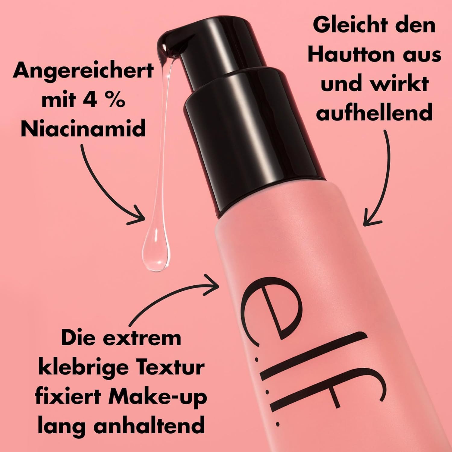e.l.f Gesichtspflege Power Grip Primer + Niacinamide – Für makellos haltendes Make-up Vegan & tierversuchsfrei, Glättet die Haut und verbessert die Haltbarkeit des Make-ups