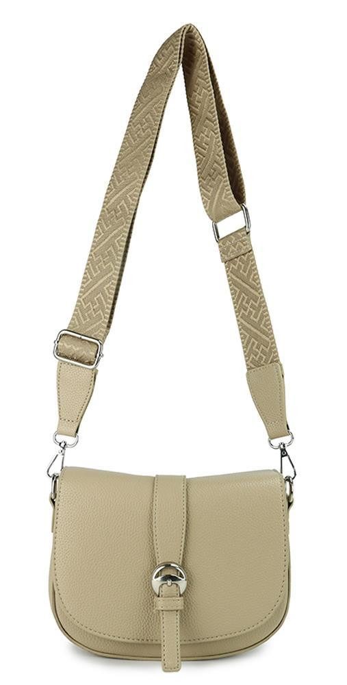 ITALYSHOP24 Bauchtasche Damen Tasche Crossbody Umhängetasche Brusttasche Leder Optik Freizeit (Spar-Set Clutch, Tasche mit einem breitem Muster Stoffgurt/Umhängeband, Leder Optik), Bodybag Schultertasche Crossover Smartphone Geldtasche Abend Handy