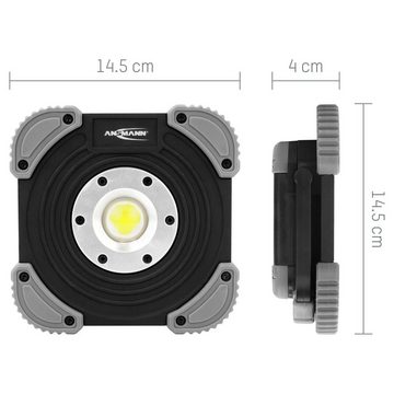 ANSMANN AG LED Baustrahler LED Baustrahler mit Akku 2000 Lumen & 20W - IP64 robuster LED Strahler, LED