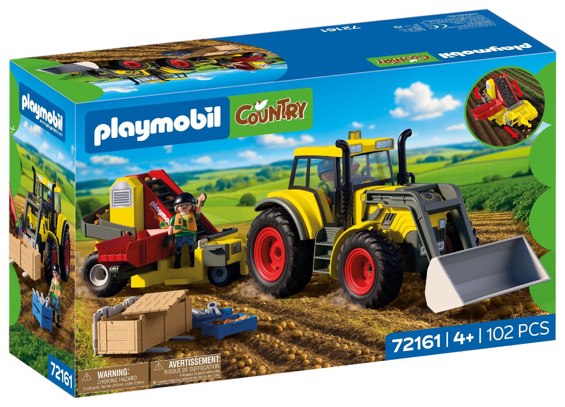 Playmobil® Großer Traktor mit Kartoffelroder (72161), Country Konstruktions-Spielset, Made in Europe