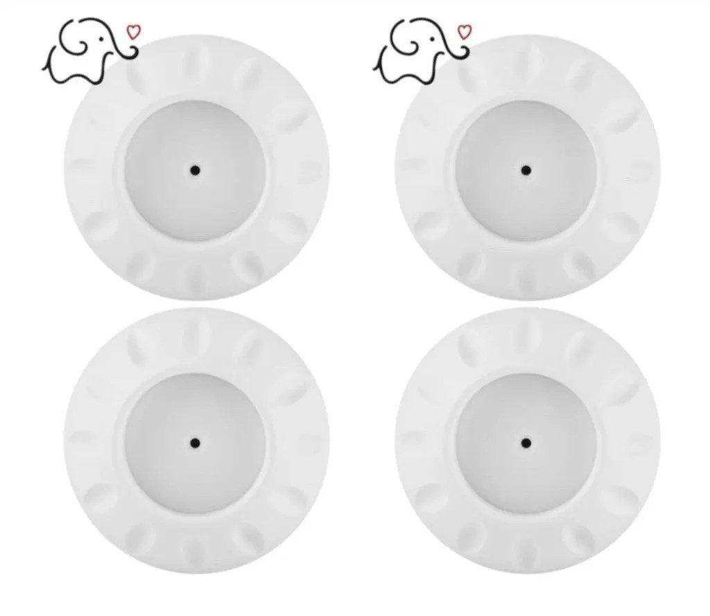 GiglioCollection Türschutzgitter Wandschutz 4er Set Für Kindergitter & Hundegitter Kein Bohren (4 St), Weiss grau, Kunststoff, 4cm Durchmesser