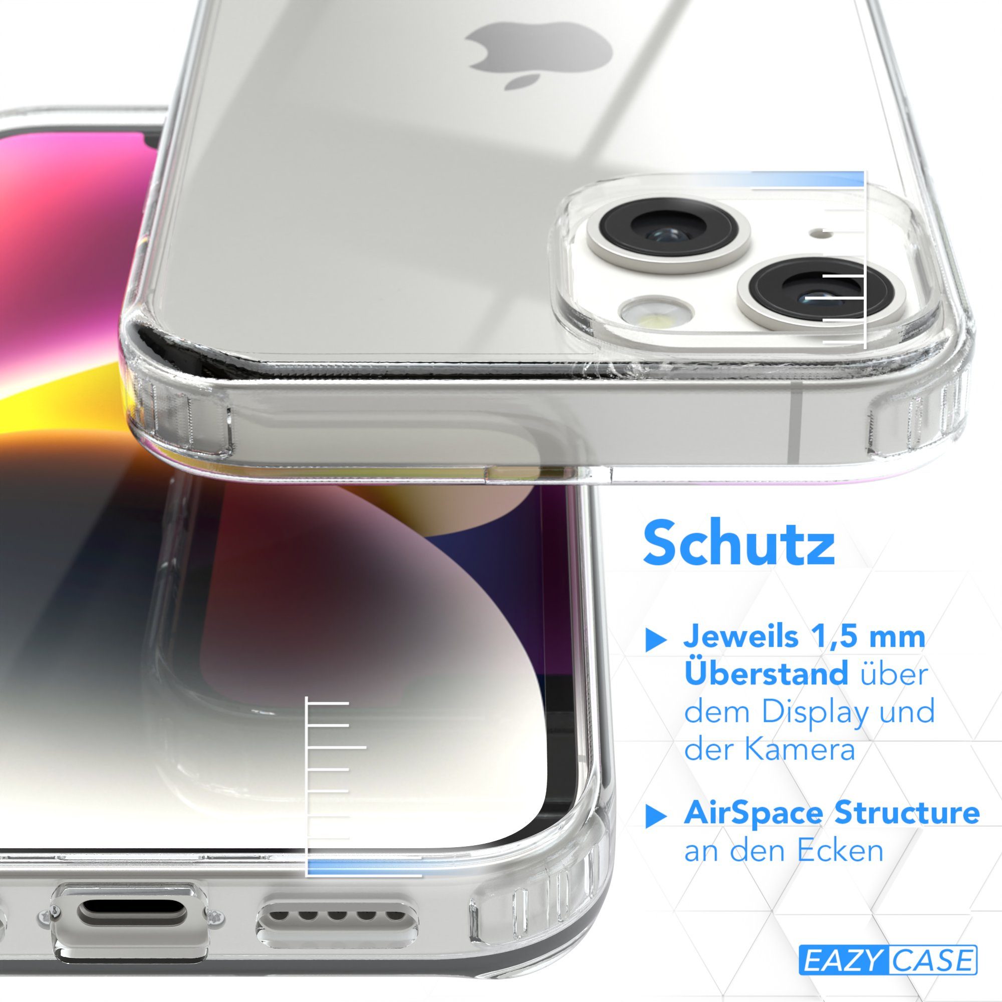 EAZY CASE Handyhülle Crystal Clear Case für Apple iPhone 14 6,1 Zoll, Schutzhülle Kameraschutz Silikonhülle Transparent Handyhülle Slimcover – Bild 4 von 5