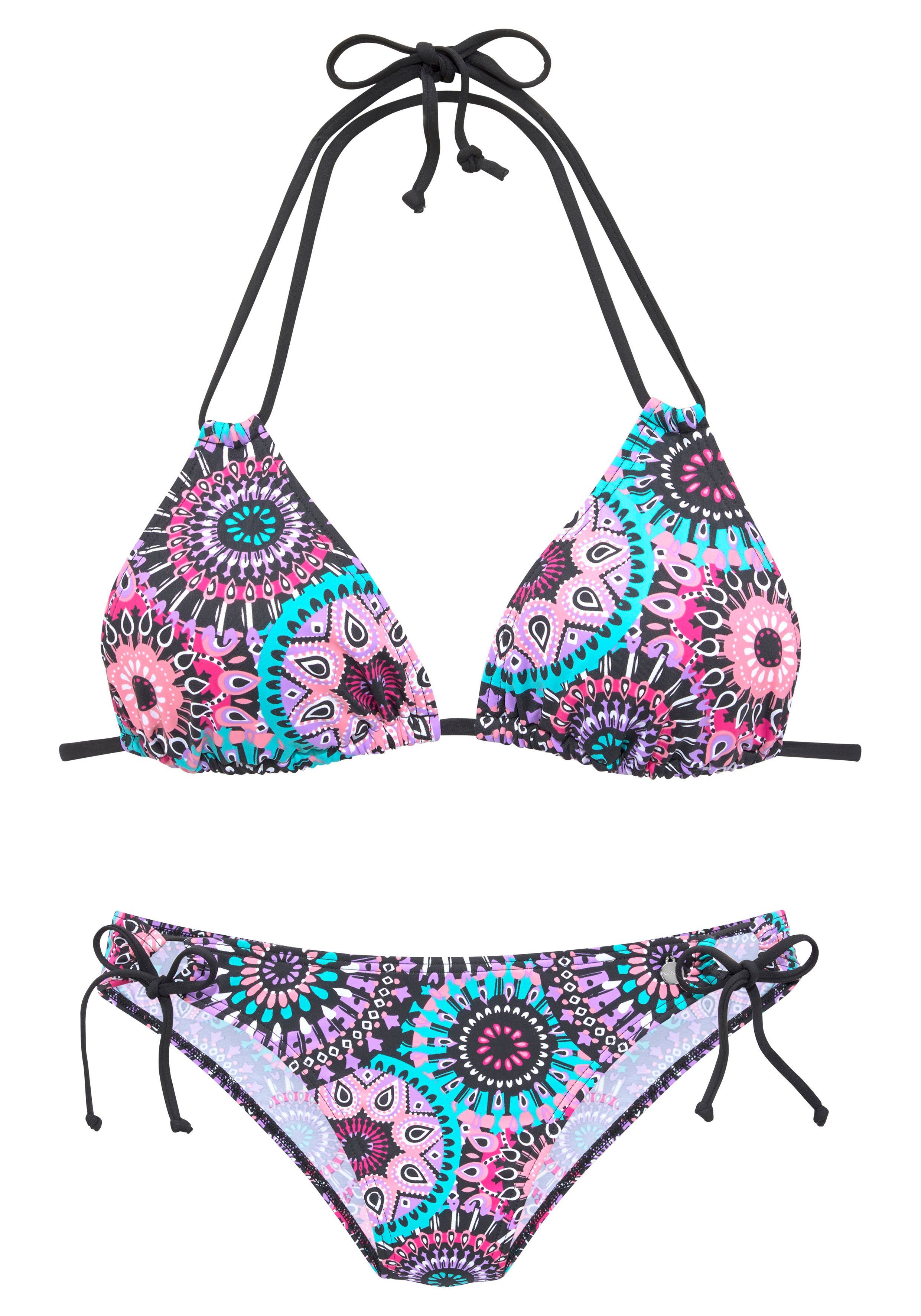 LASCANA Triangel-Bikini mit kontrastfarbigen Bändern günstig online kaufen