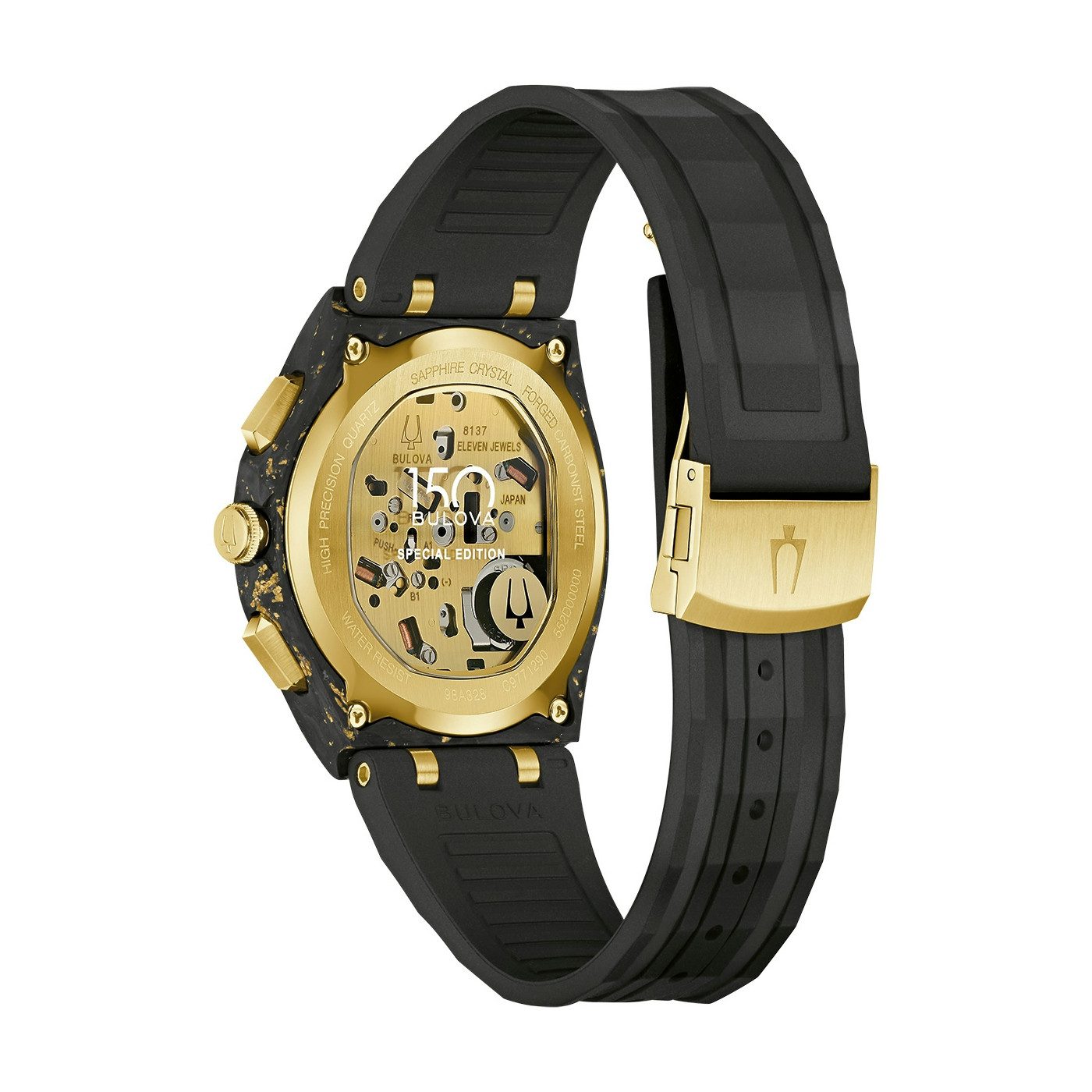 Bulova Chronograph Curv 98A328, Quarzuhr, Armbanduhr, Herrenuhr, analog, Stoppfunktion