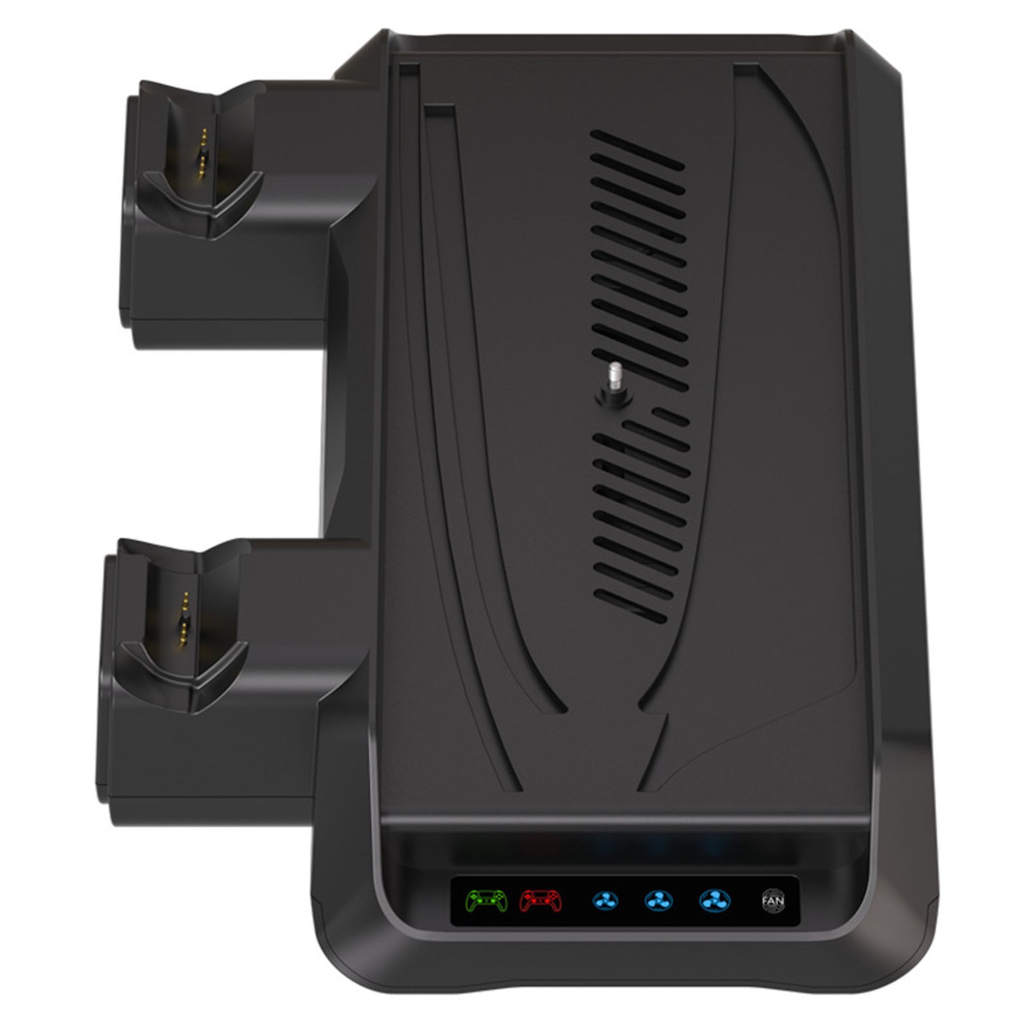 Wigento PS5 Ladestation Cooling Dock mit 3-Speed Fan Dual Controller Zubehör Gaming-Adapter, 0 cm, 3 Lüfterstufen, Mit Dual Controller Ladestation