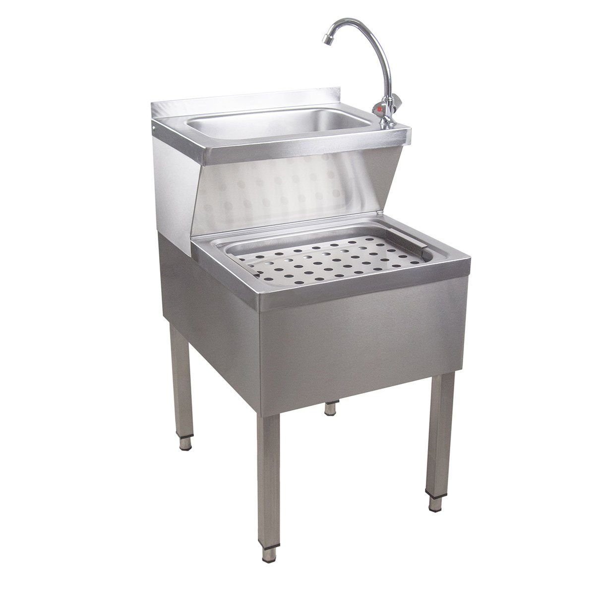 Saro Edelstahlspüle Handwaschbecken Edelstahl, Handwaschbecken Gastro - Kombi