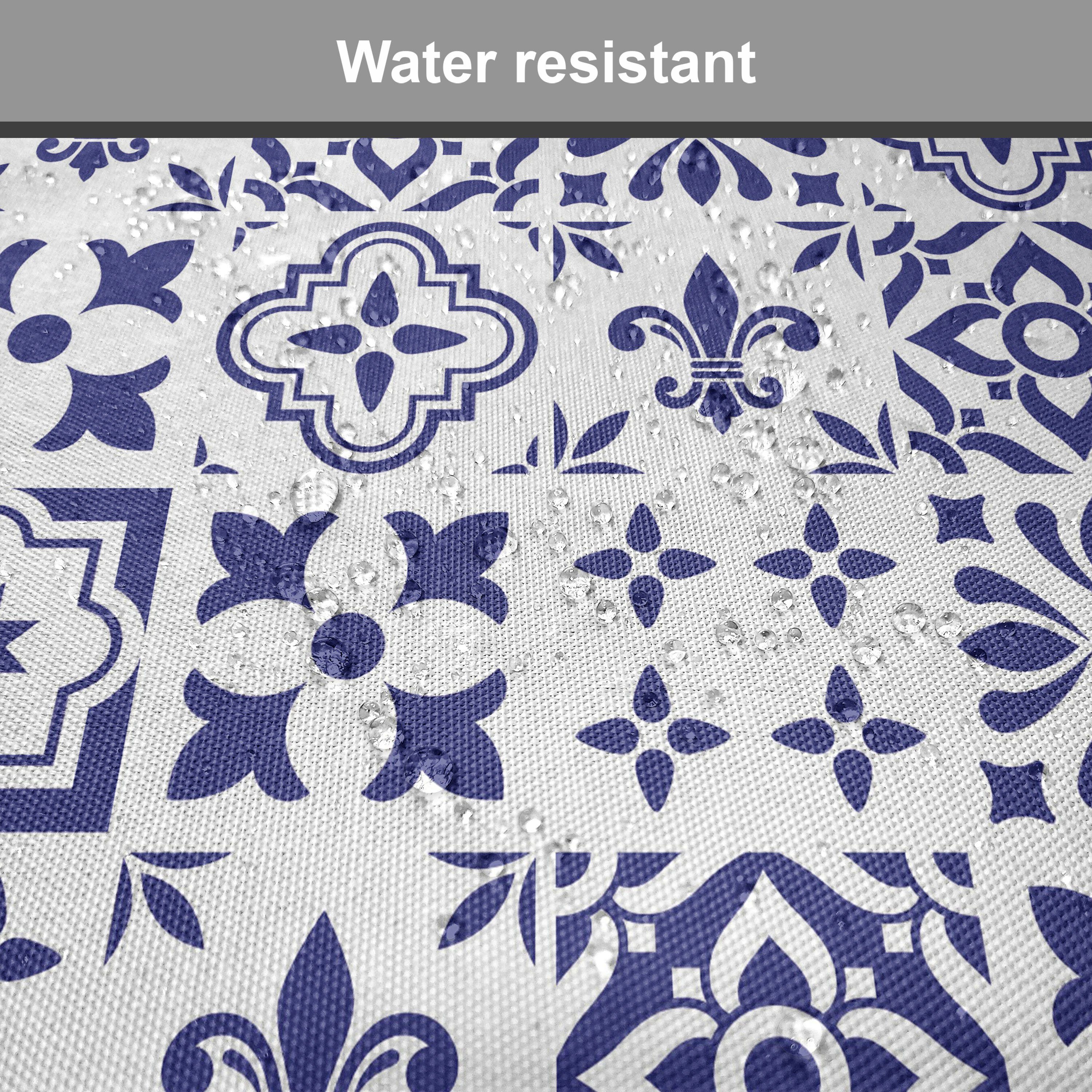 Riemen mit Küchensitze, Muster für Tile Kissen Abakuhaus Dekoratives Indigo abstraktes Stuhlkissen wasserfestes Quadrat
