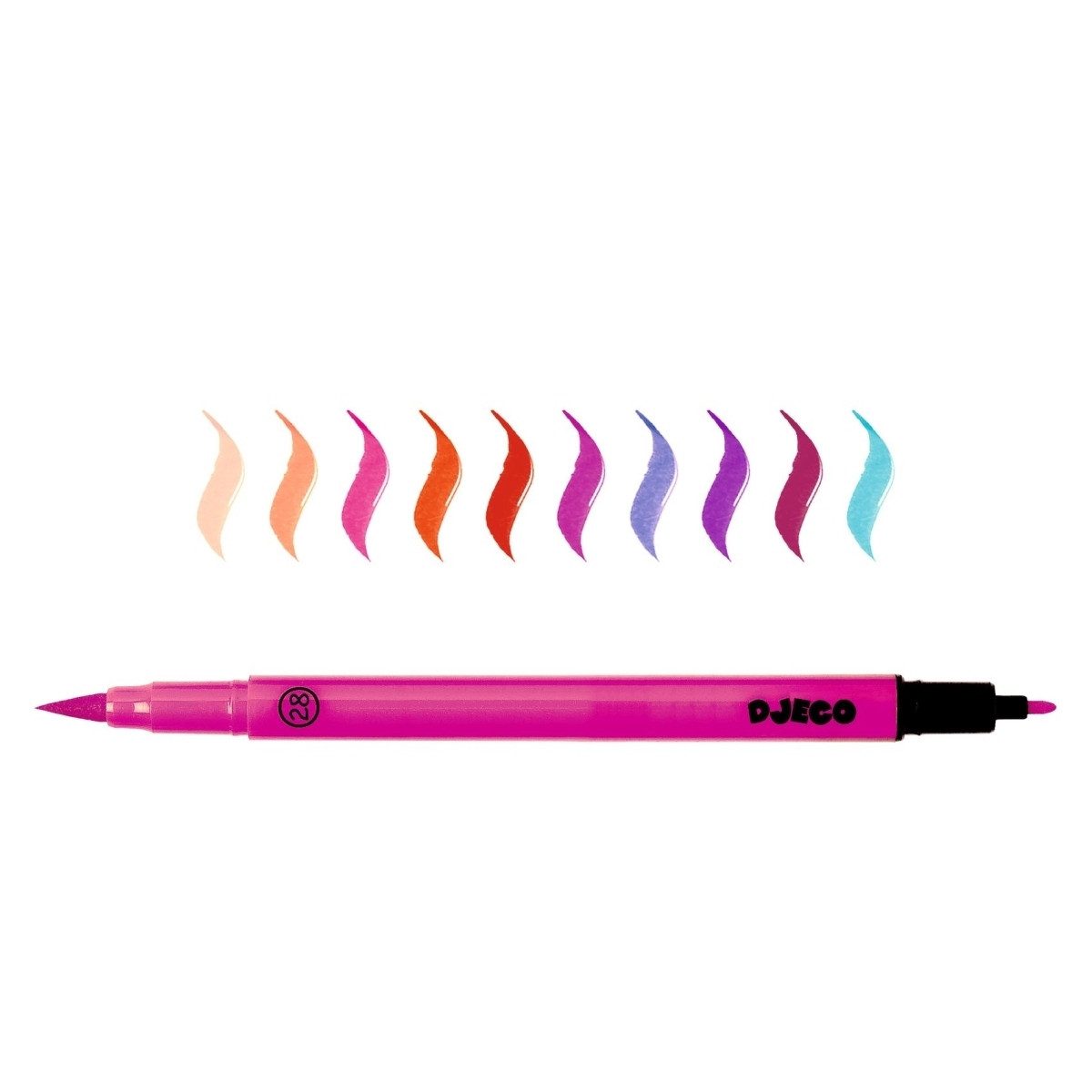 DJECO Kreativset Farben: 10 Filzstifte - Pink Malset für Kinder
