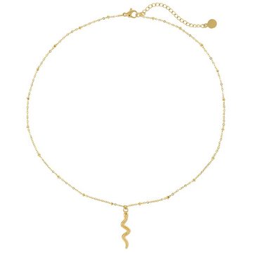 Made by Nami Kette mit Anhänger Edelstahl Halskette Damen Gold mit Anhänger Schmuck, Geschenk Freundin 40 + 5 cm lang