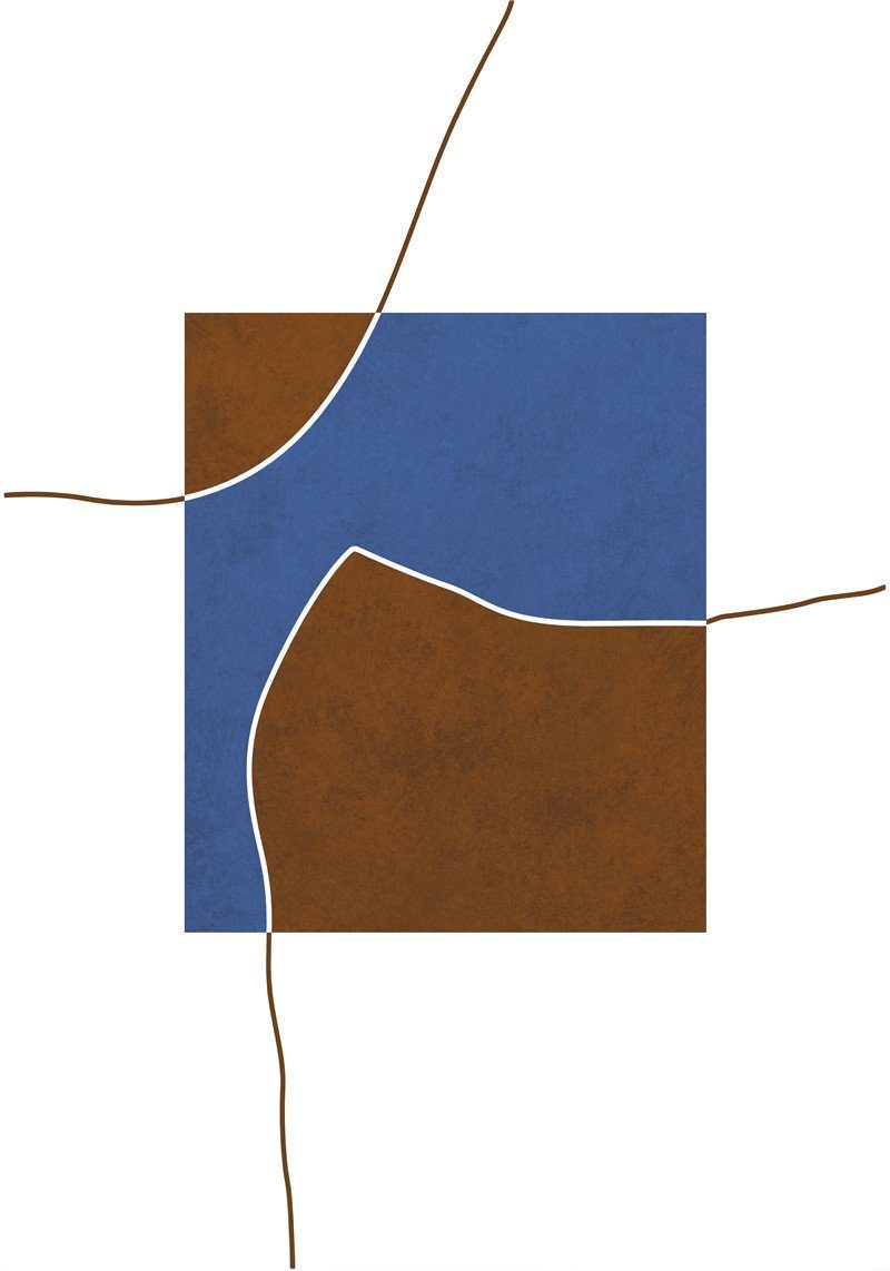 Charakter-Linienzeichnungskern, Hauptwohnzimmer-Eingangsdekorations-Malereikern Kunstdruck und L.Ru blauer grauer Heller, luxuriöser St), UG Textur (3 abstrakter