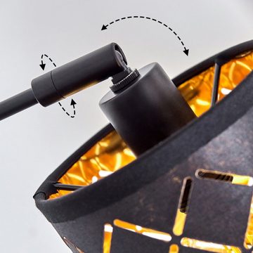 hofstein Stehlampe »Ronzone« moderne Stehlampe aus Metall/Stoff in Schwarz/Goldfarben, ohne Leuchtmittel, verstellbaren Strahlern, Lichteffekt, Fußschalter, Höhe 209cm, 5x E14