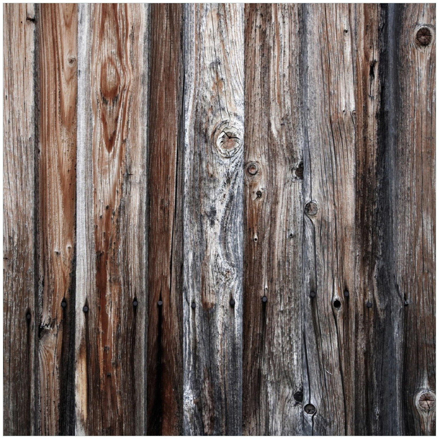 Wallario Memoboard Alte Holzwand - Holzplanken in grau und braun