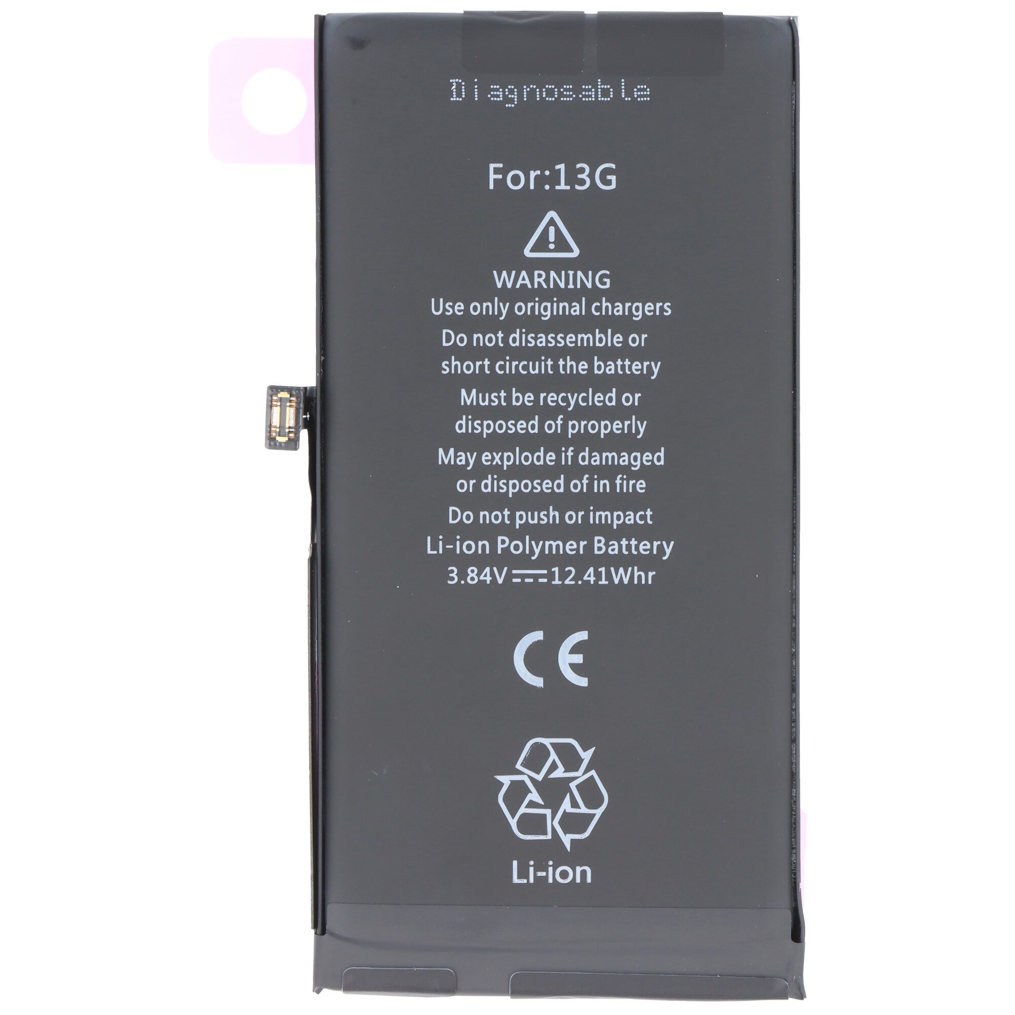 AccuCell Akku passend für Apple iPhone 13, diagnostizierbar, Li-Polymer, 3,84V Akku 3227 mAh (3,8 V)