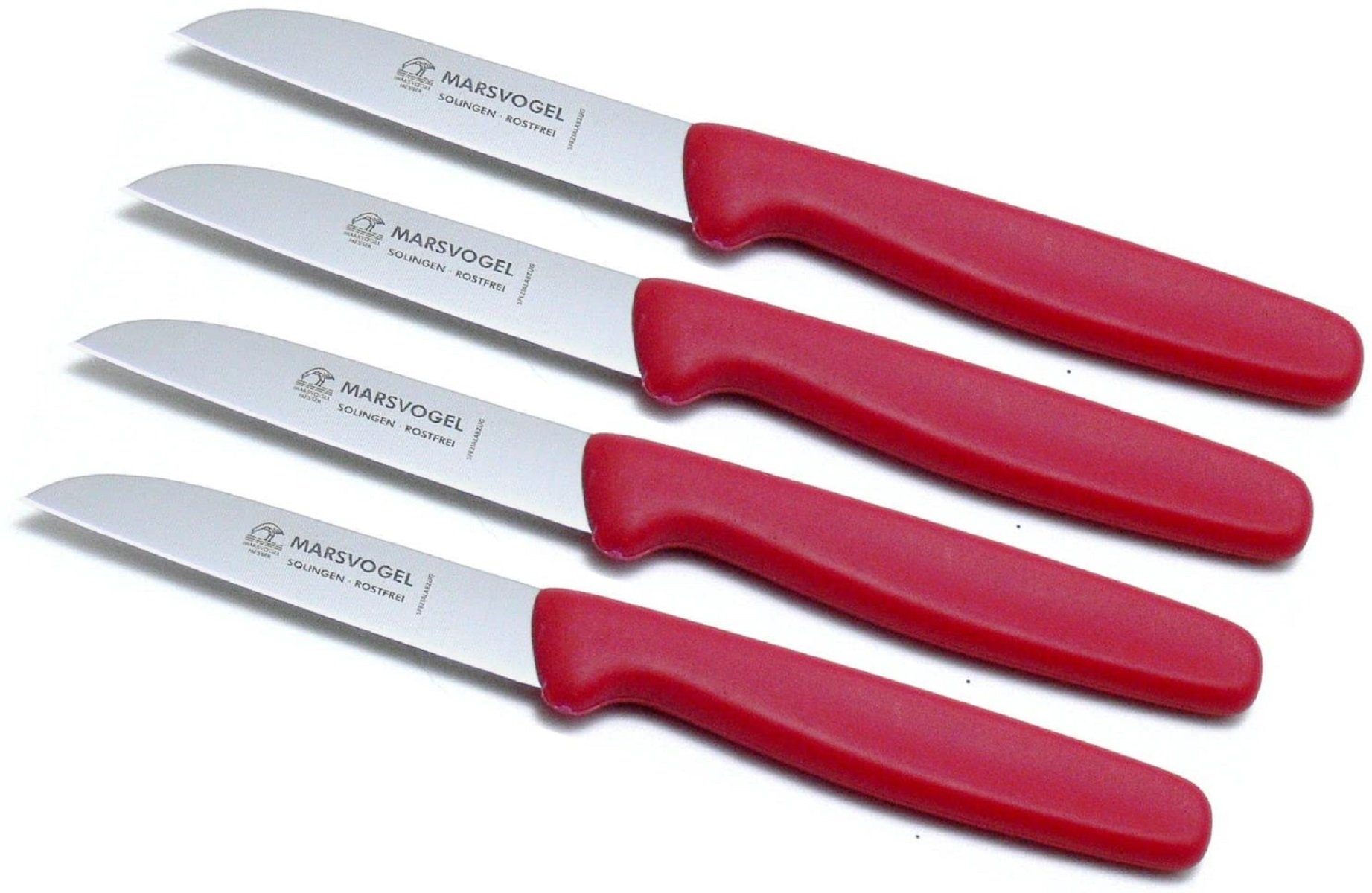 Marsvogel Schälmesser Schälmesser 3" gerade Klinge Griffe PP Kunststoff rot Küchenmesser