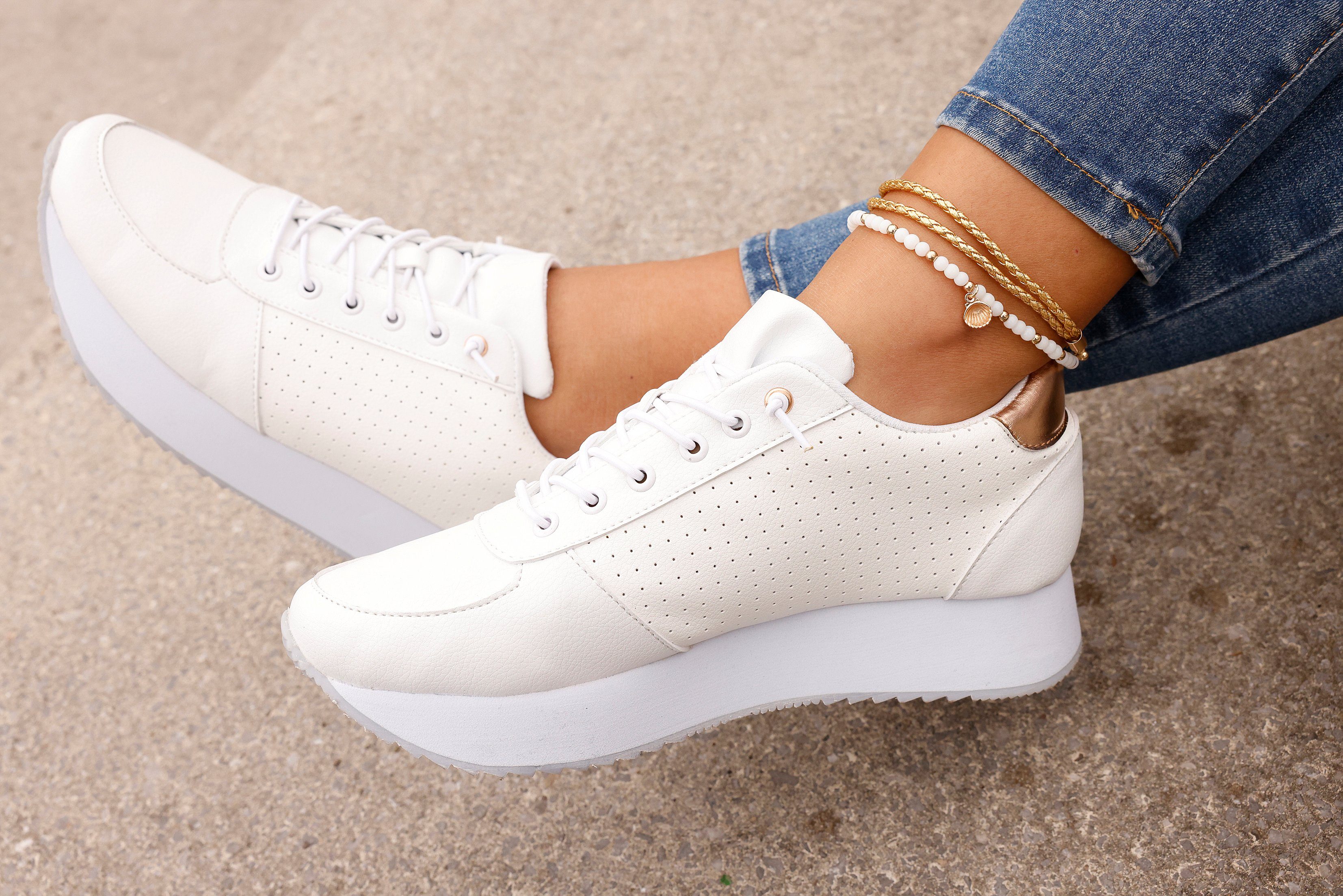 LASCANA Fußketten Set 3 einzelne Fußkettchen in Boho Stil (3-tlg), und Glasperlen, Fußkettchen mit Anhänger