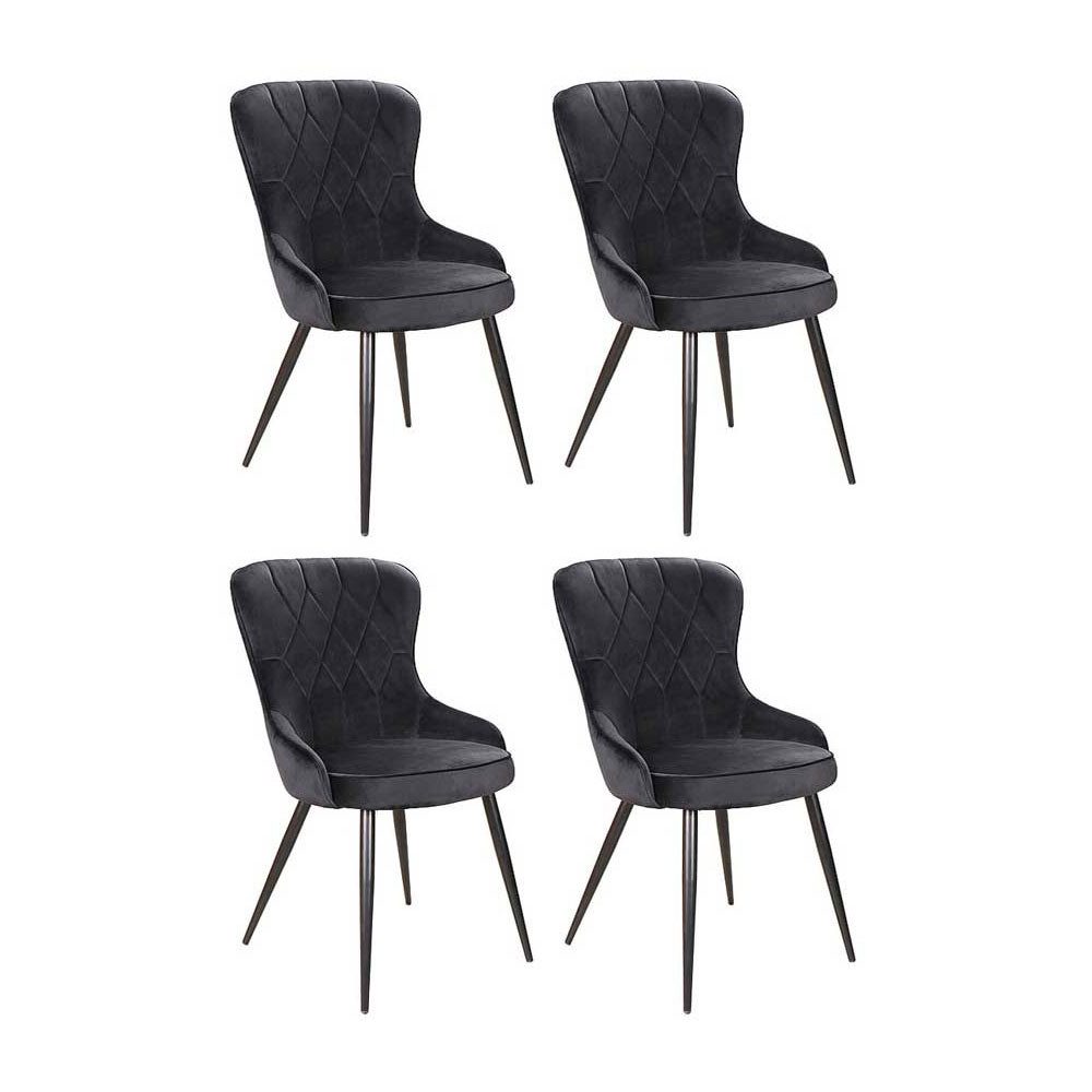 Feldmann-Wohnen Esszimmerstuhl Lotus (4 St), schwarz 4er Set