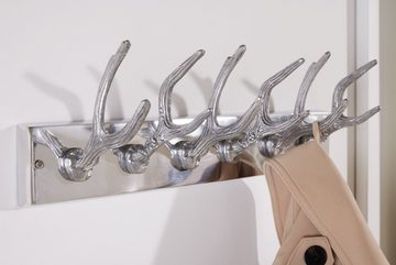 riess-ambiente Wandgarderobe DEER 50cm silber (1 St), Metall · Modern Design · Kleiderhaken · Hirschgeweih