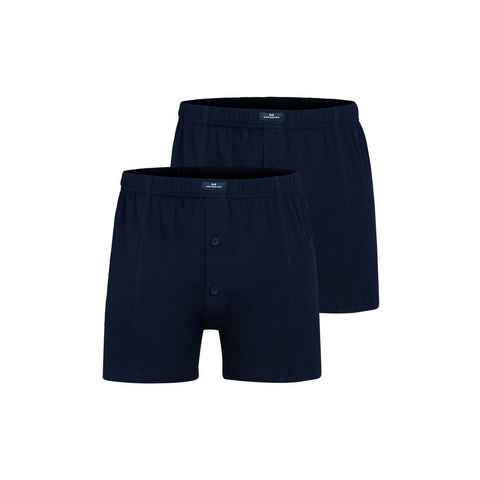 GÖTZBURG Boxershorts GÖTZBURG Herren Boxershort blau uni 2er Pack (2-St)