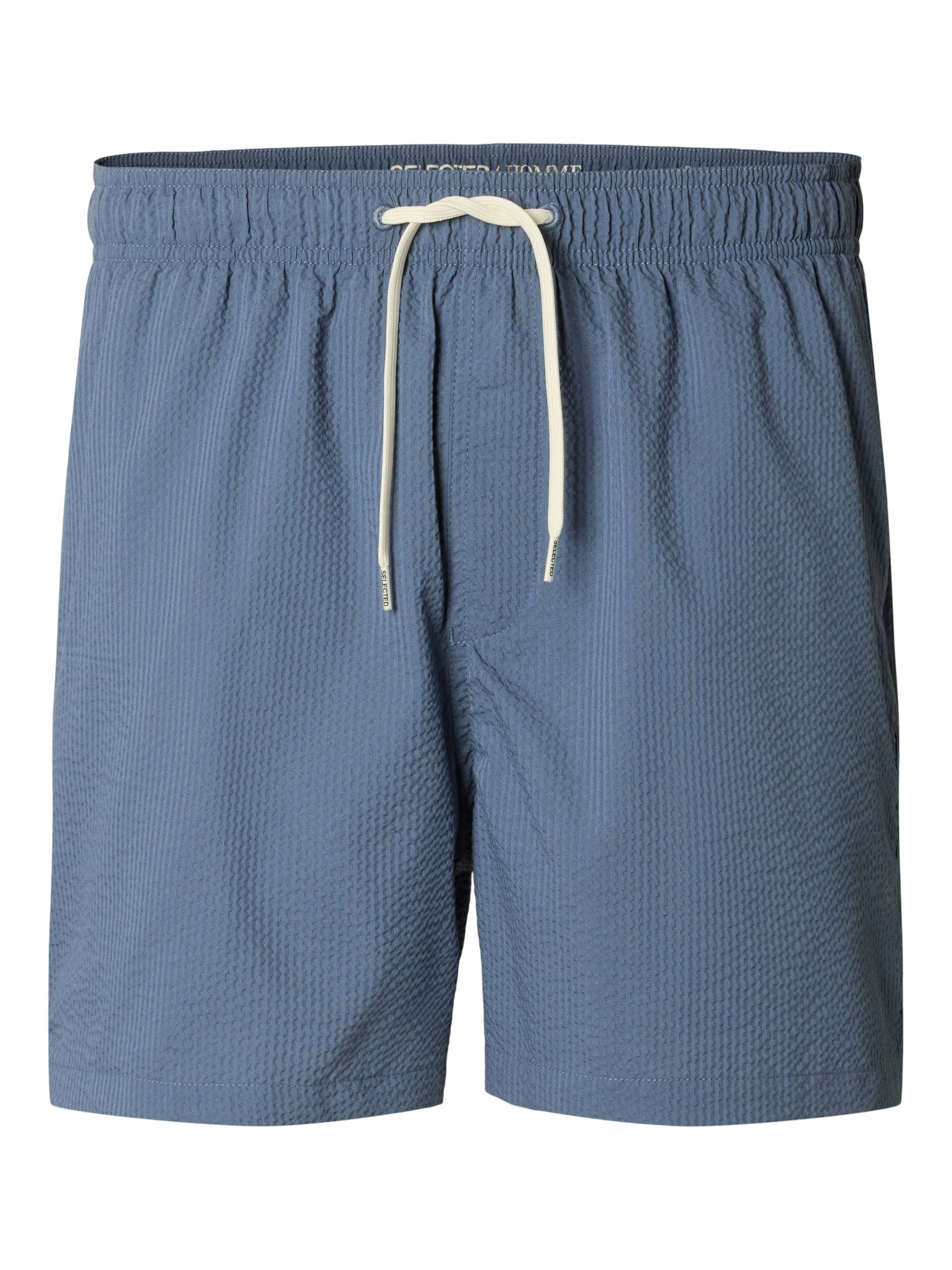 SELECTED HOMME Badeshorts - modische Badeshort von SELECTED HOMME Seersucker-Badeshorts mit Kordelzug und Mesh-Futter