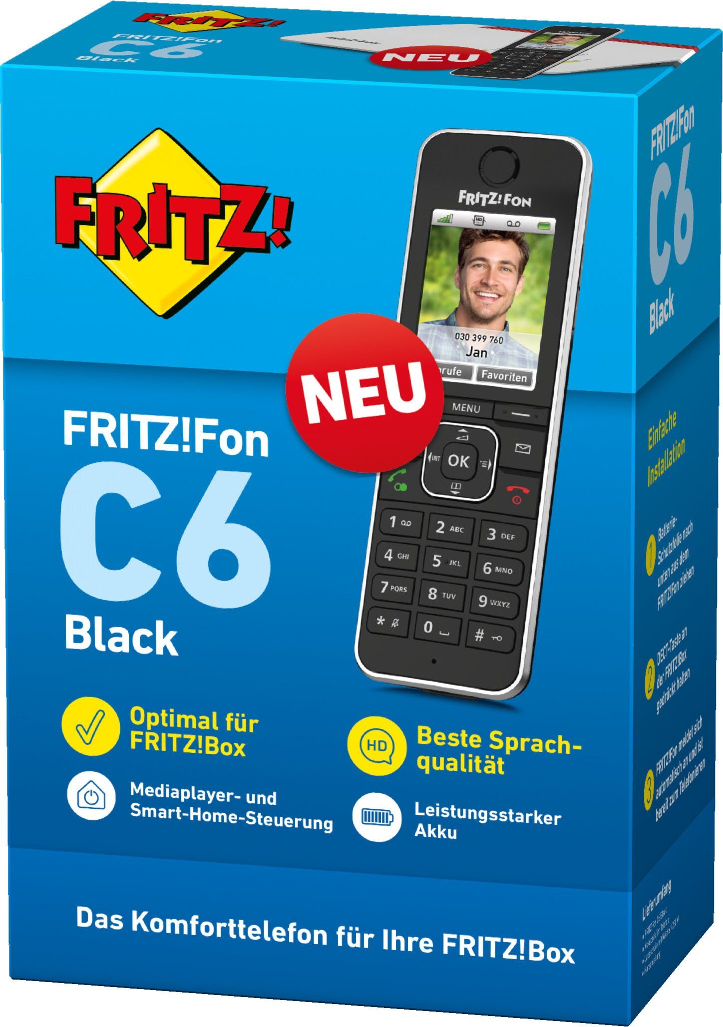 AVM AVM FRITZ!Fon C6 Black Festnetztelefon