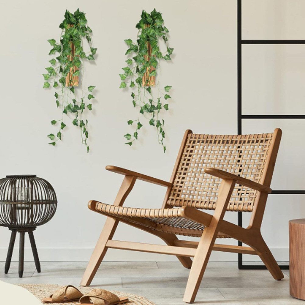GarveeMore Hängedekoration 2Pack Wandpflanzgefäße Hängende Holz Wandvase Dekoration SchlafzimmerW