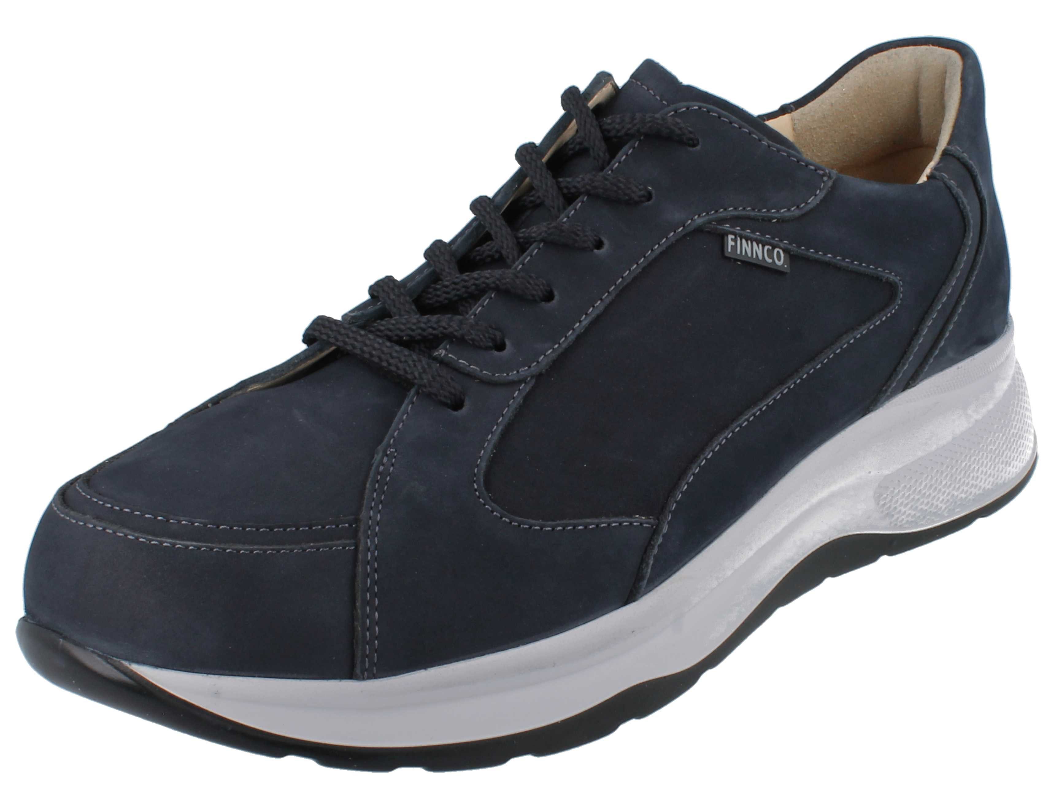 Finn Comfort FINN COMFORT FINNCO Piccadilly Herren Halbschuhe dunkelblau Azul Schnürschuh Wechselfußbett
