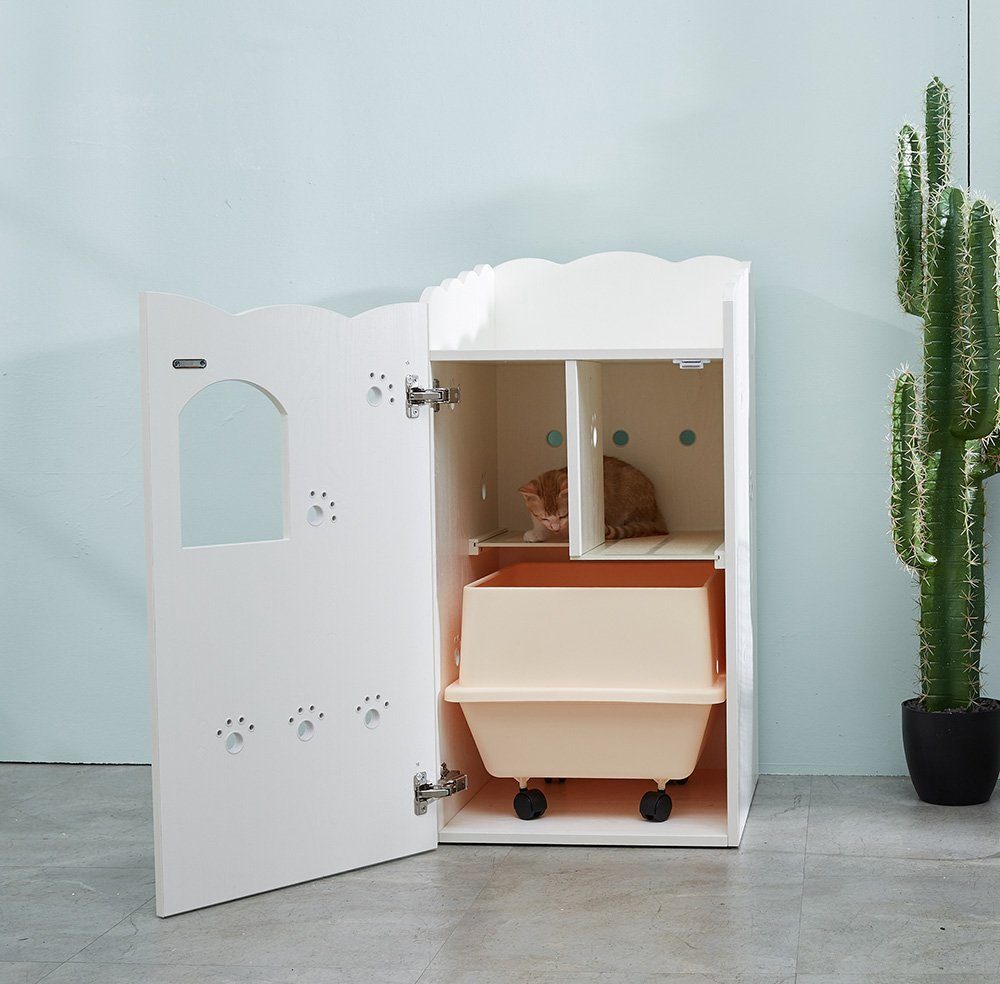 CatS Design Katzentoilette CatS Design Katzenklo hochwertig Holz Katzentoilet, 48,8 x 54 x 96,5 cm--hochwertig solider holz-edel Designmöbel-Extreme starke Konstruktion-katzenklo